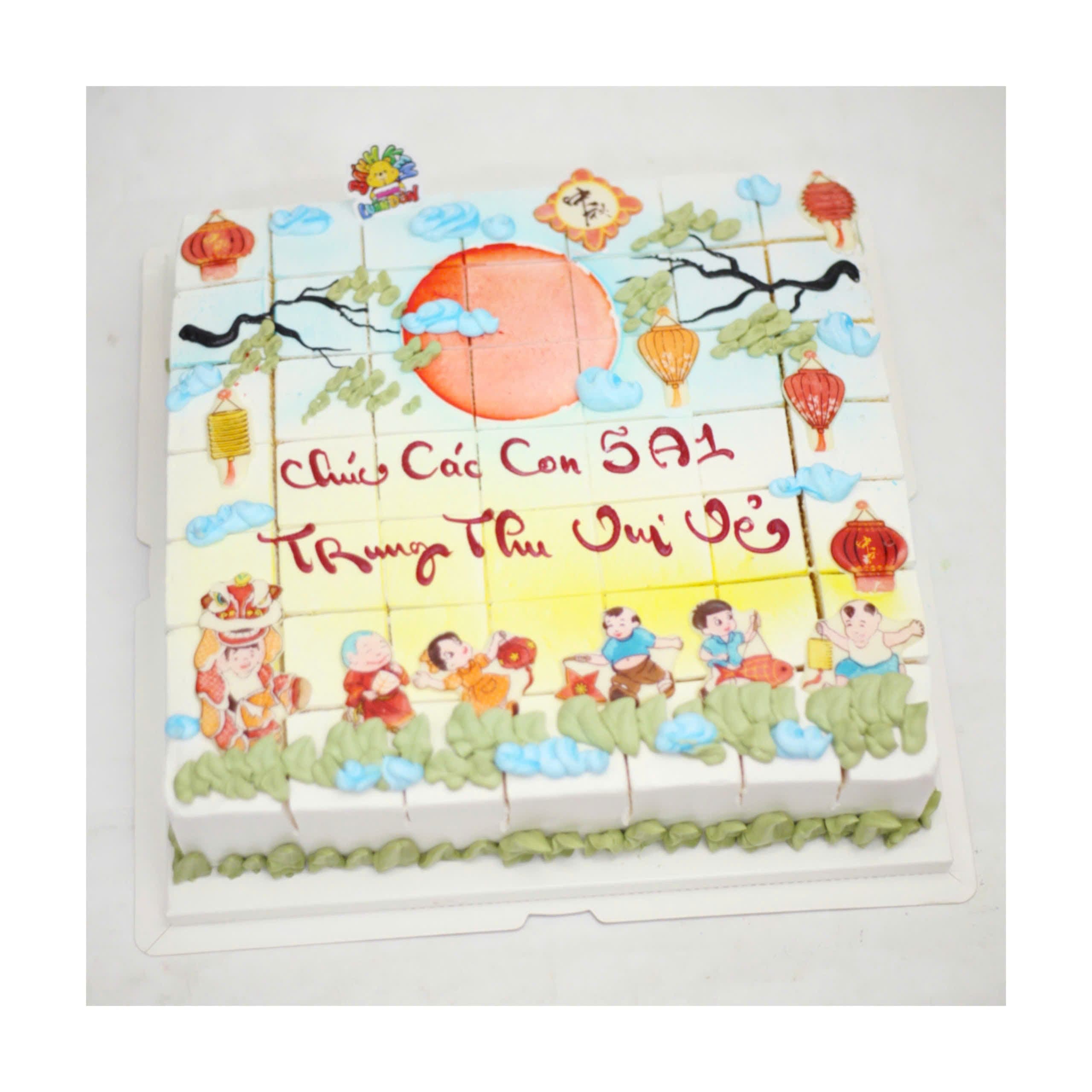 Bánh kem cắt miếng rước đèn Trung thu