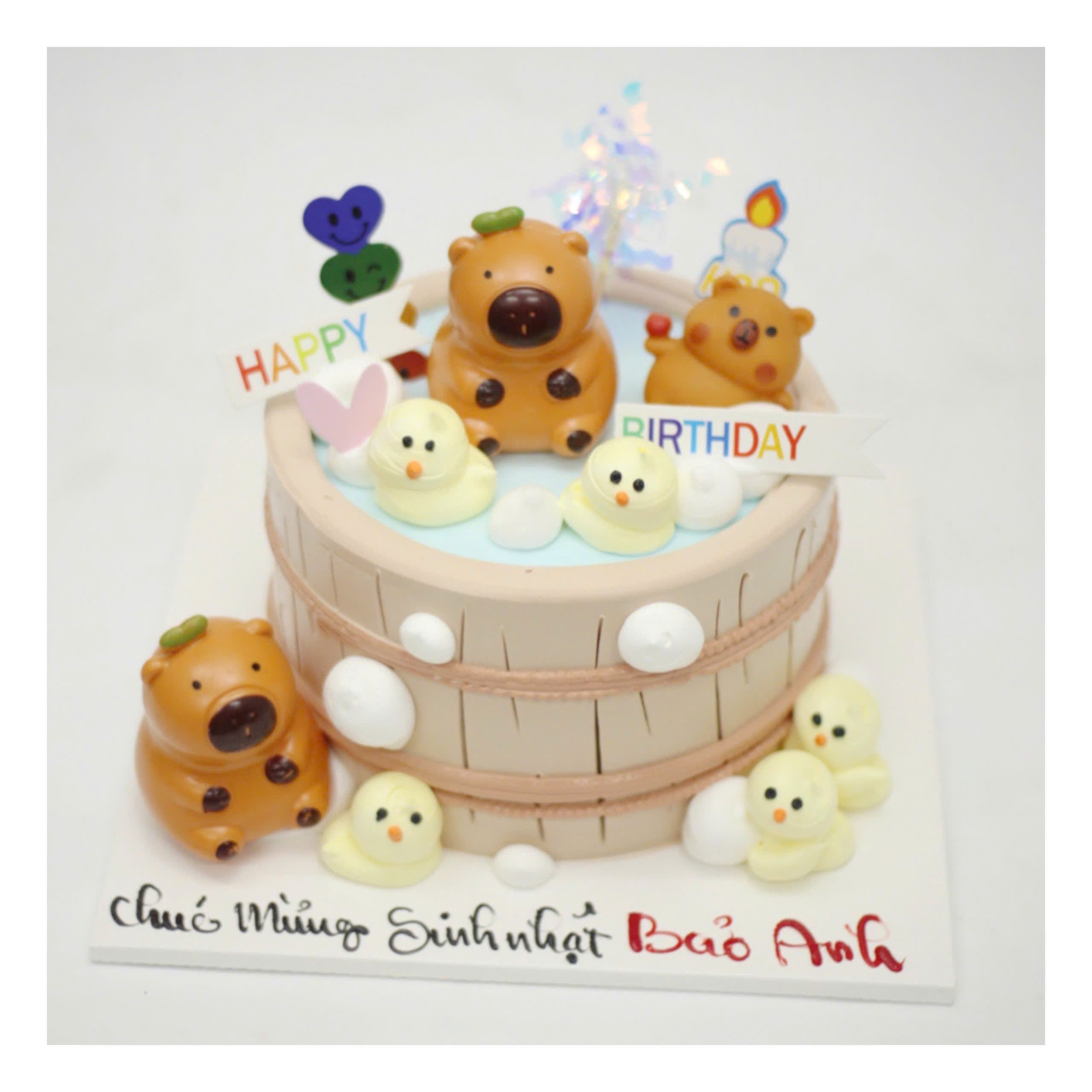 Bánh kem Capybara tắm bồn ngộ nghĩnh