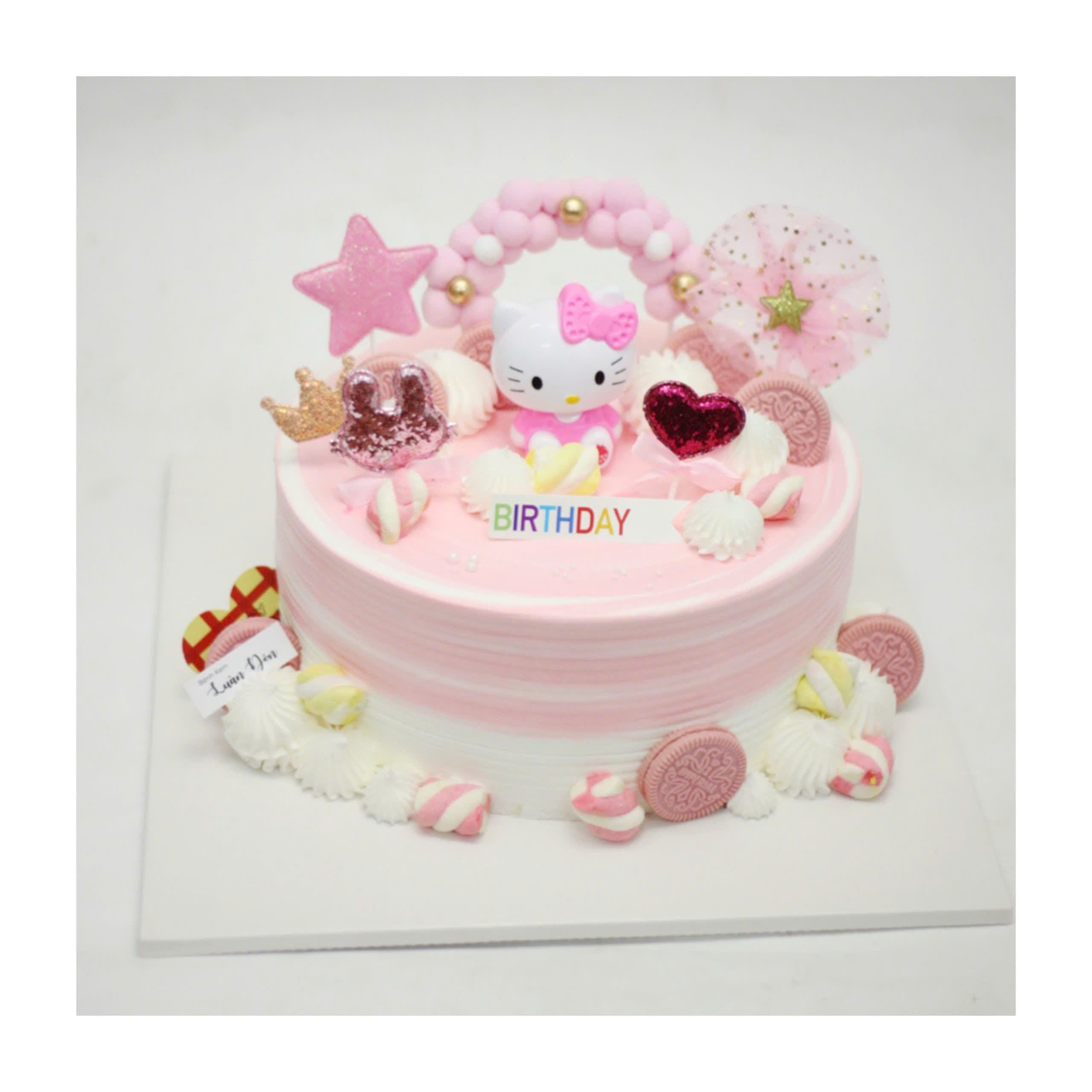 Bánh kem Hello Kitty hồng xinh xắn