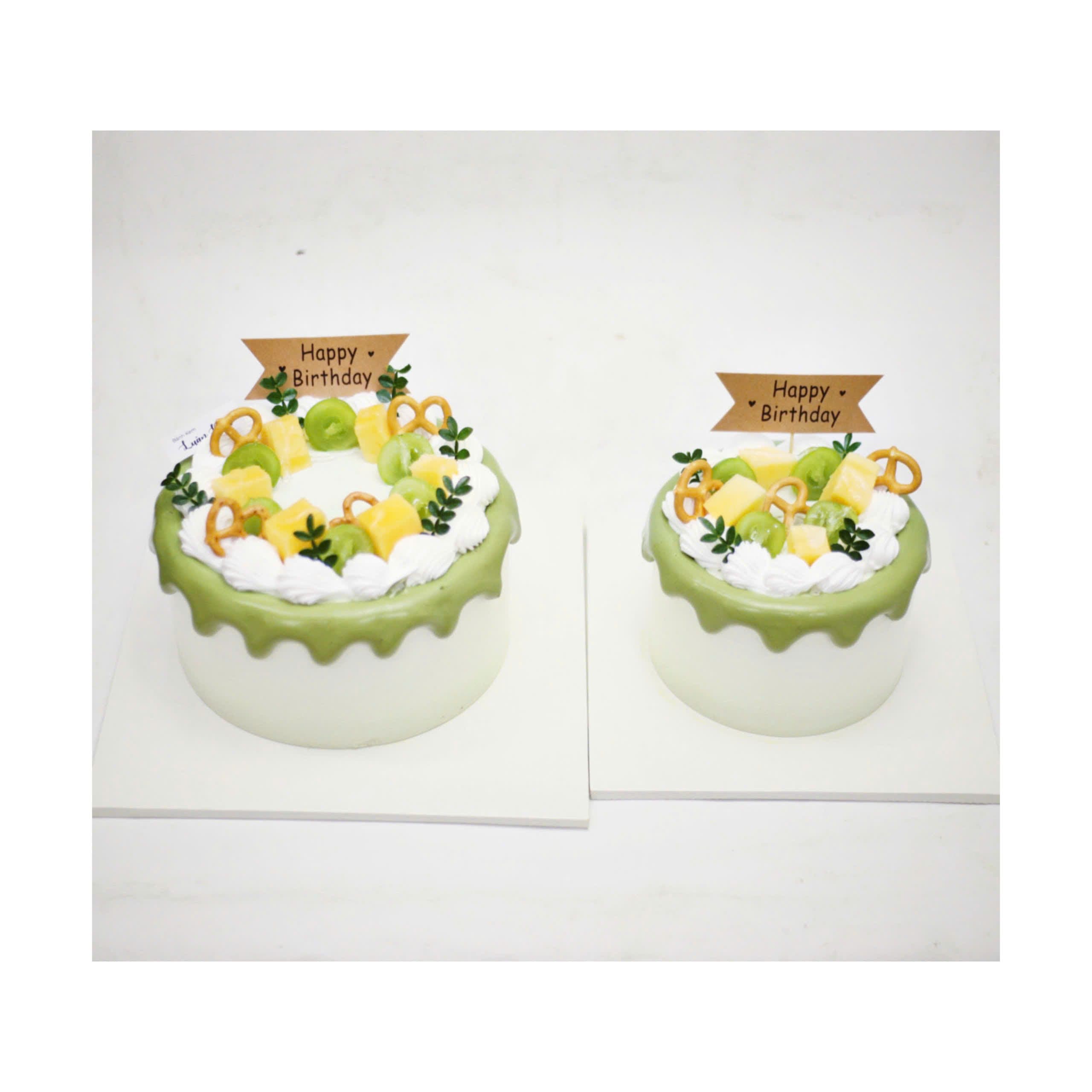 Set bánh kem cốt matcha hoa quả tươi