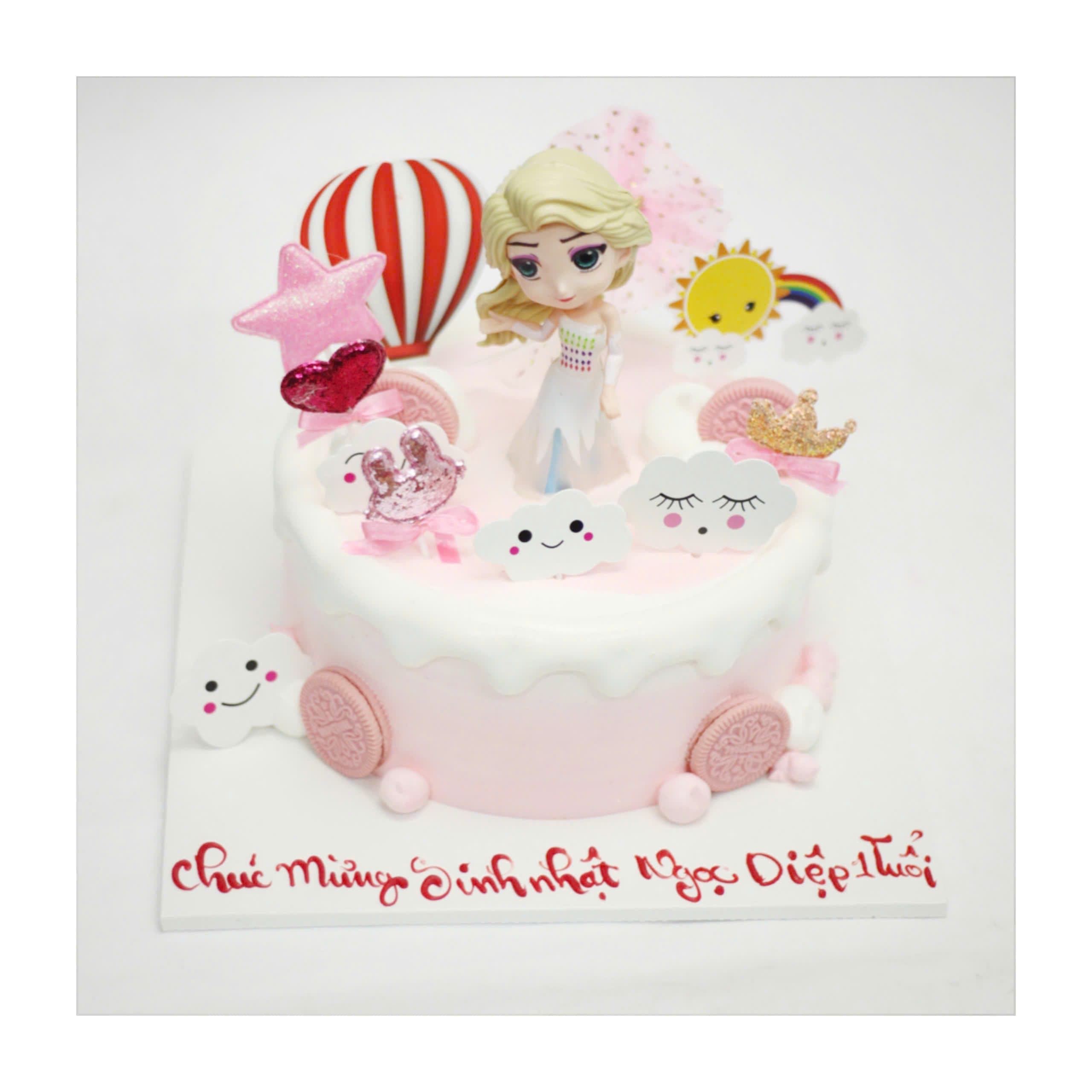 Bánh kem công chúa Elsa mây trắng