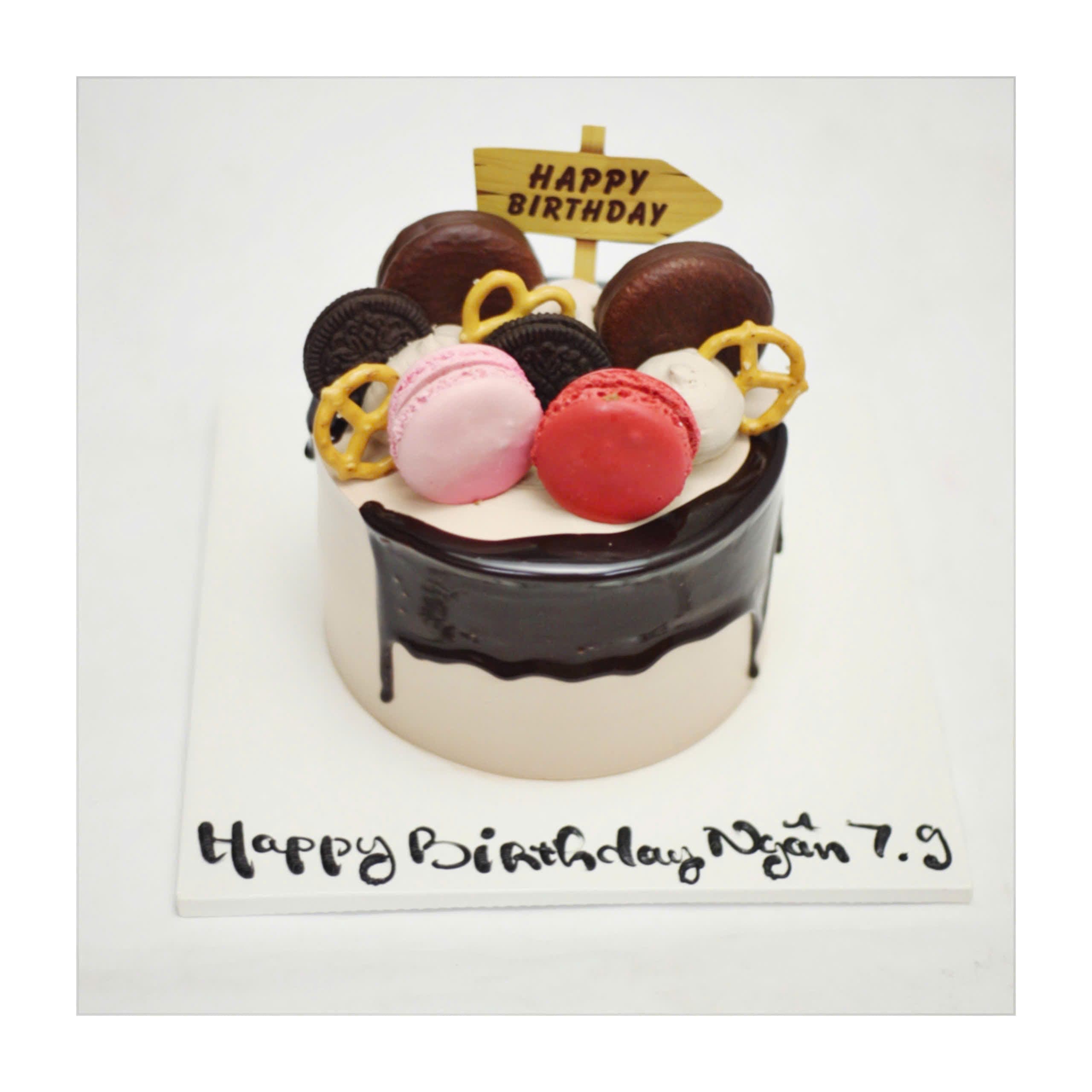 Bánh kem Macaron và Oreo socola chảy