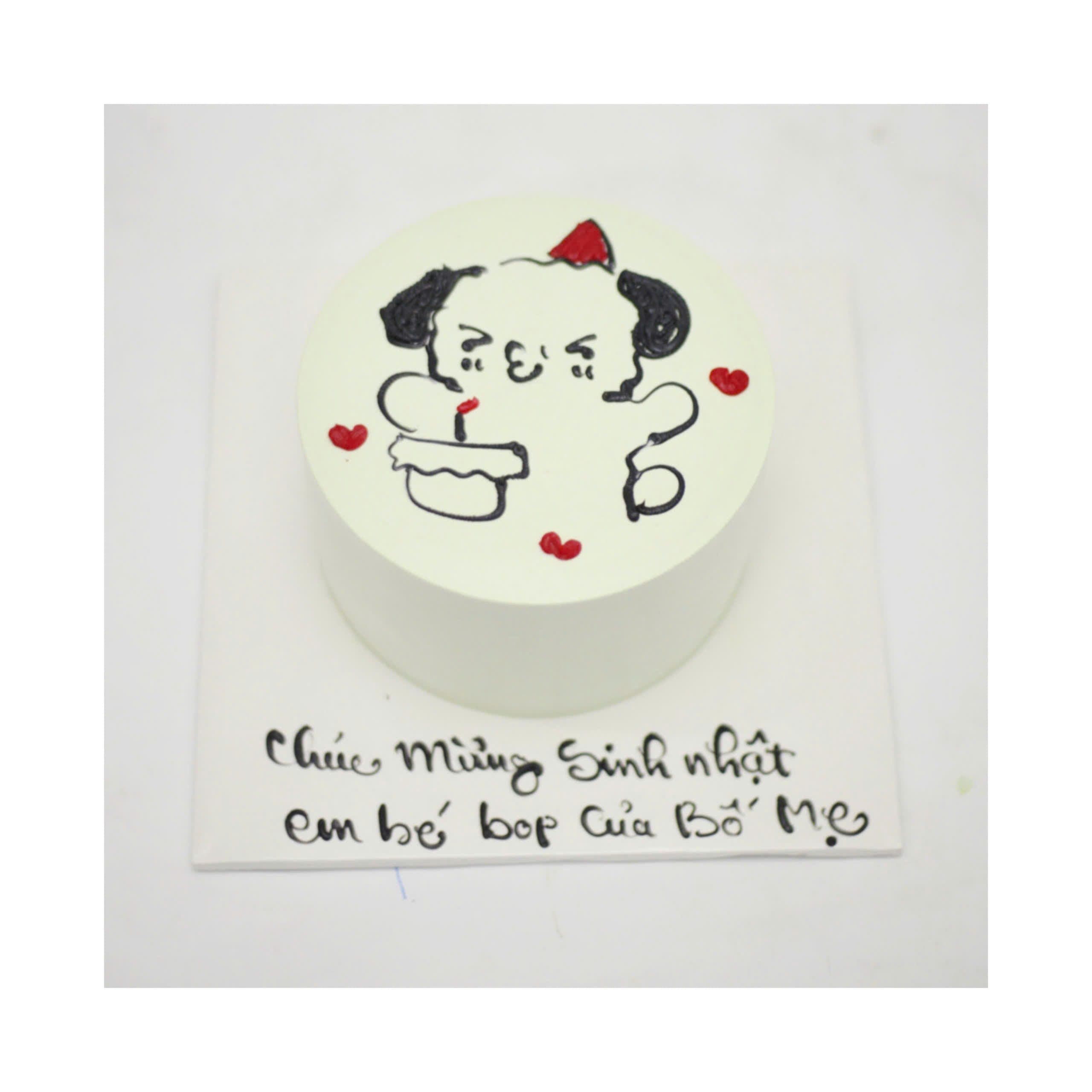 Bánh vẽ Chó con ngộ nghĩnh