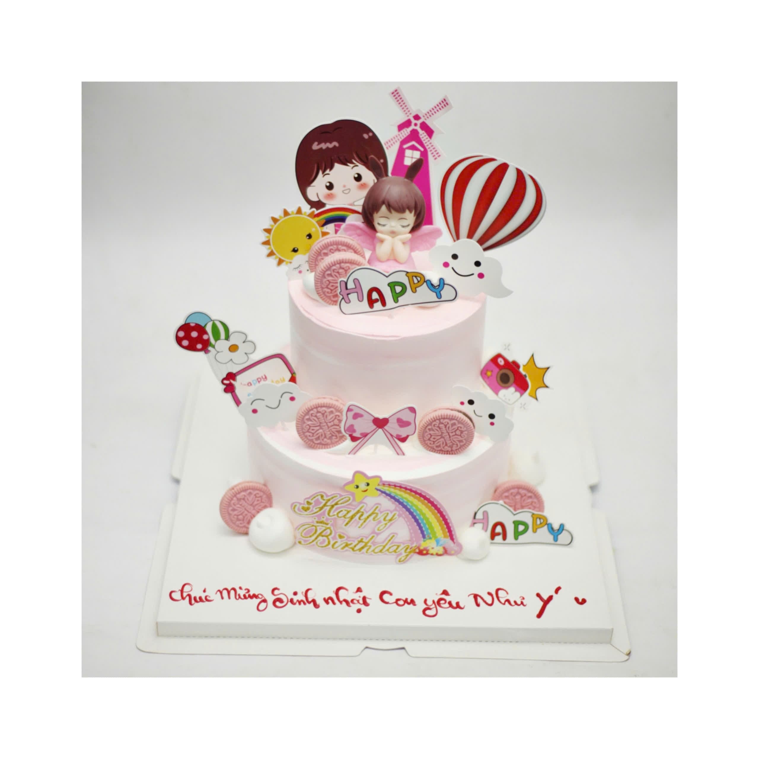 Bánh kem hai tầng bé gái Như Ý