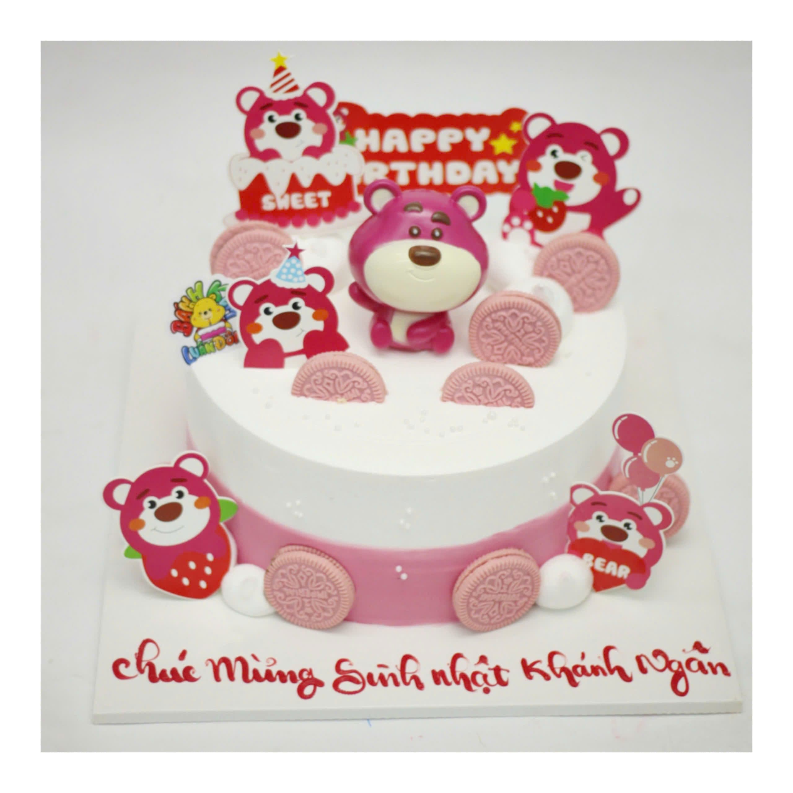 Bánh kem Gấu dâu và Bánh quy hồng