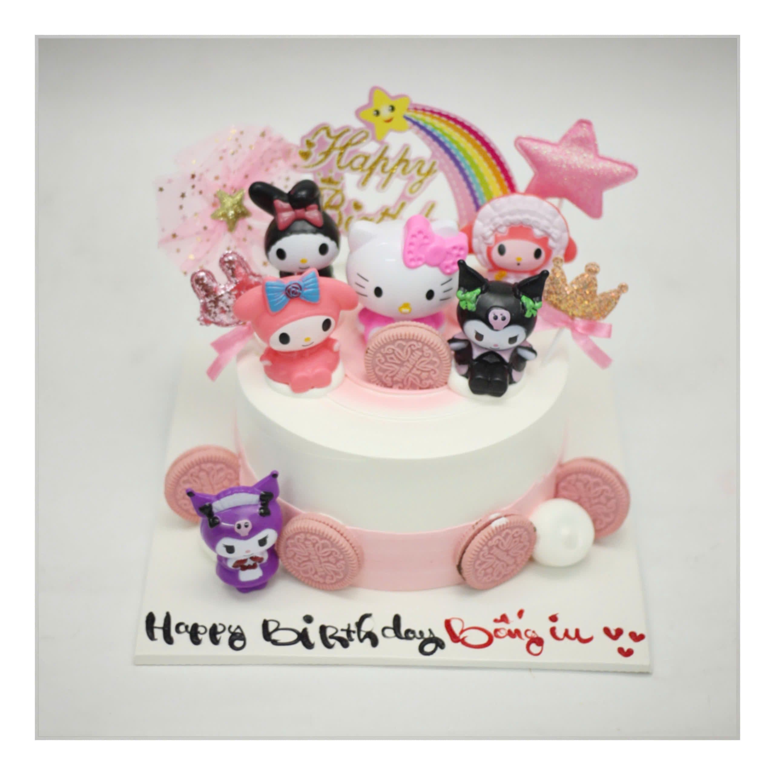 Bánh kem Kuromi và My Melody kèm bánh quy