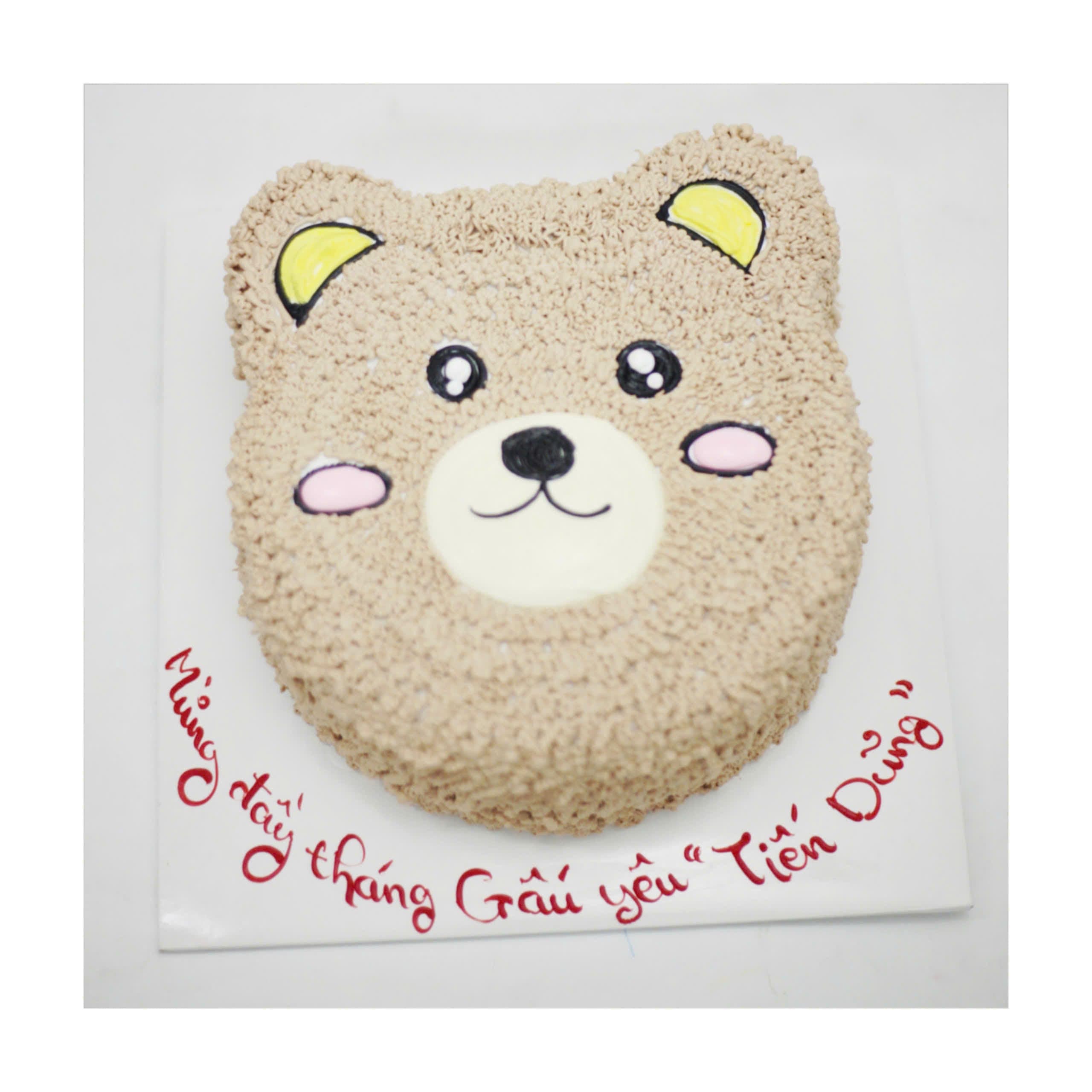 Bánh kem tạo hình gấu nâu đầy tháng