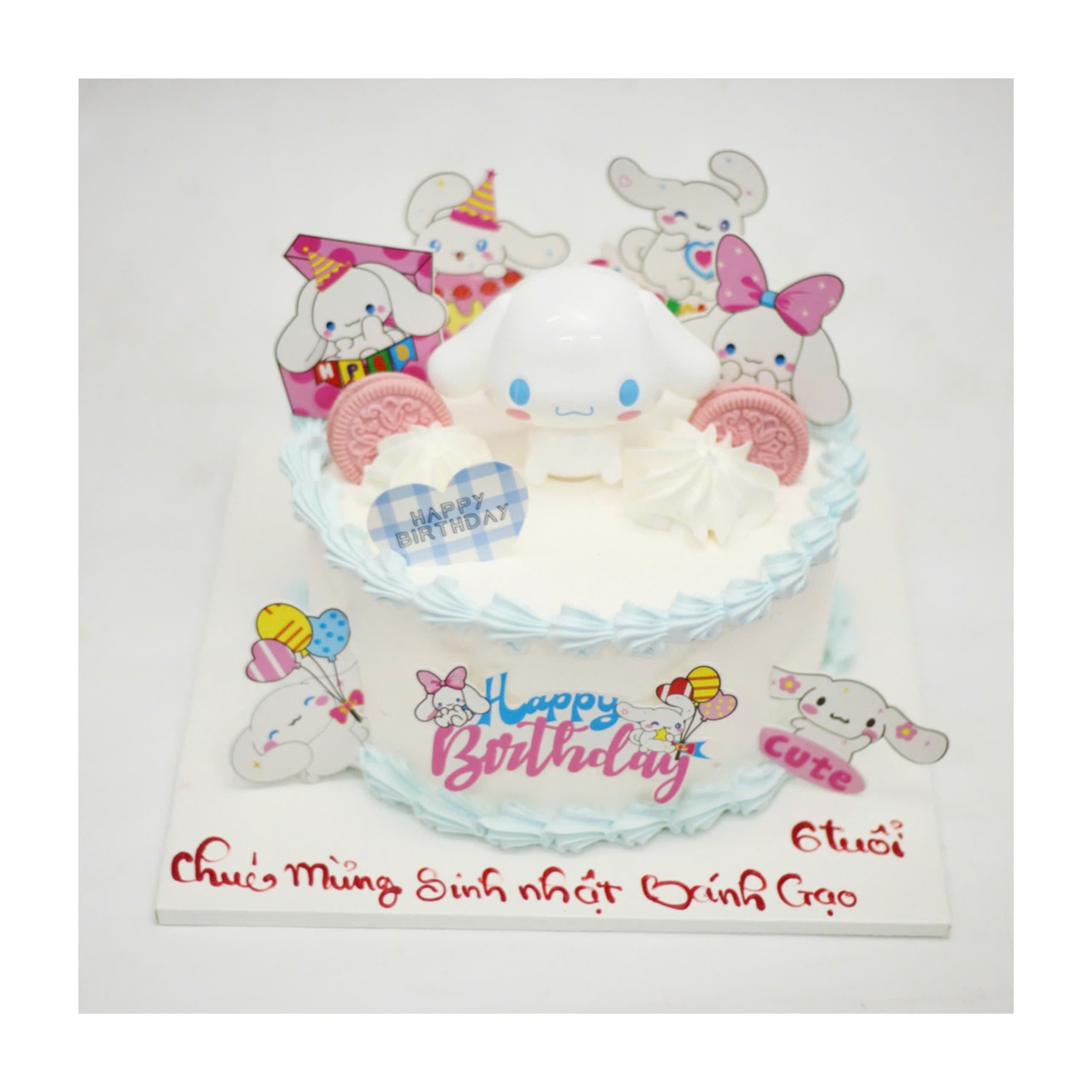 Bánh kem Cinnamoroll trắng xanh dễ thương