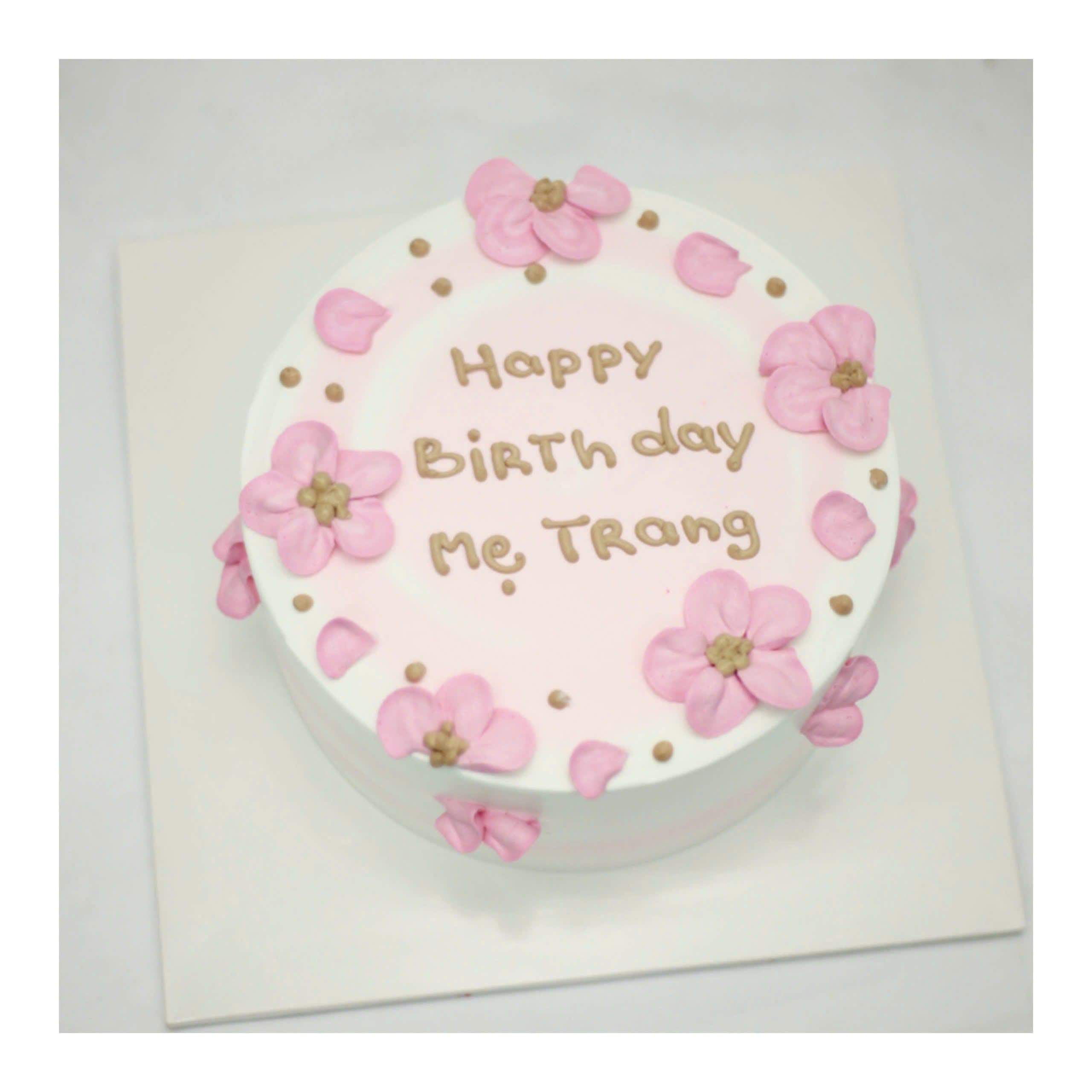 Bánh kem hoa hồng hồng tặng mẹ yêu