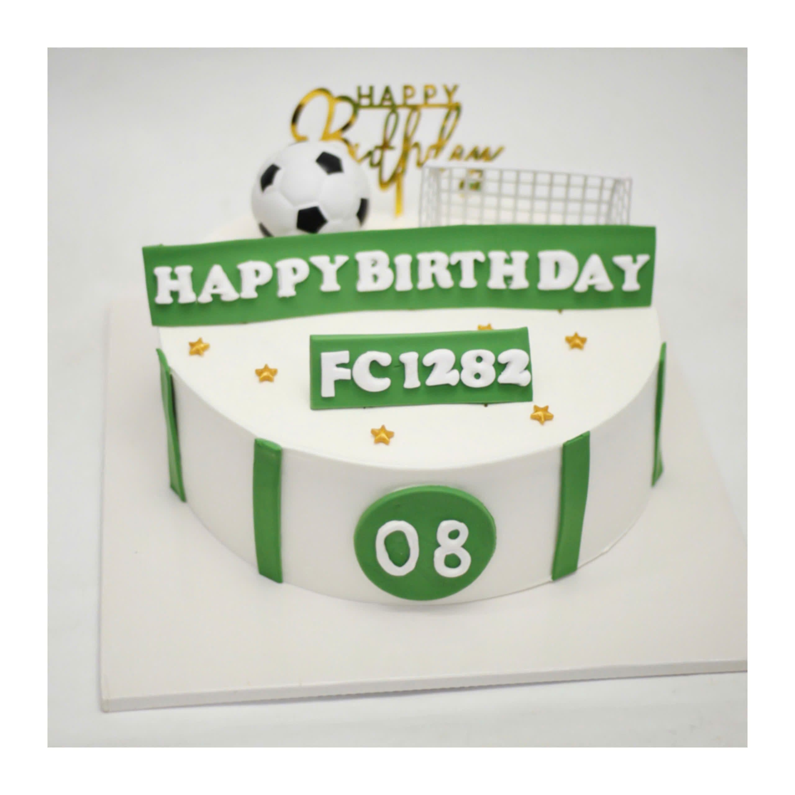 Bánh sinh nhật bóng đá xanh trắng FC1282