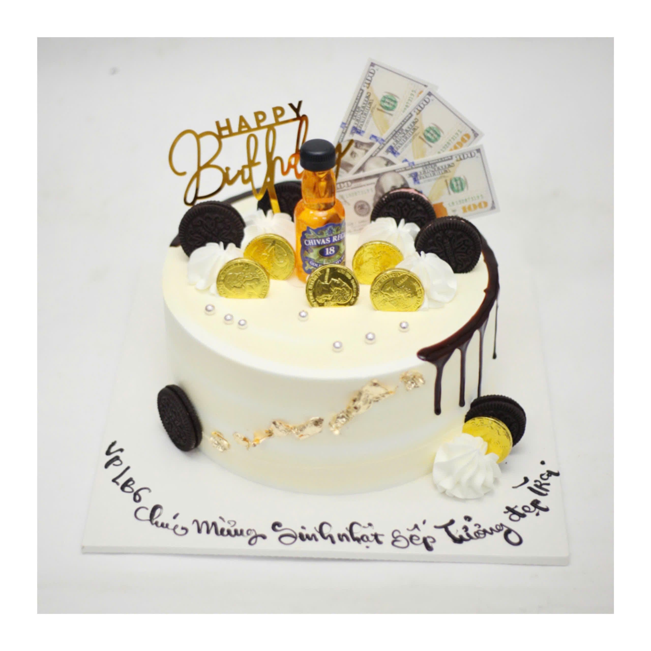 Bánh kem sếp trưởng đô la và rượu