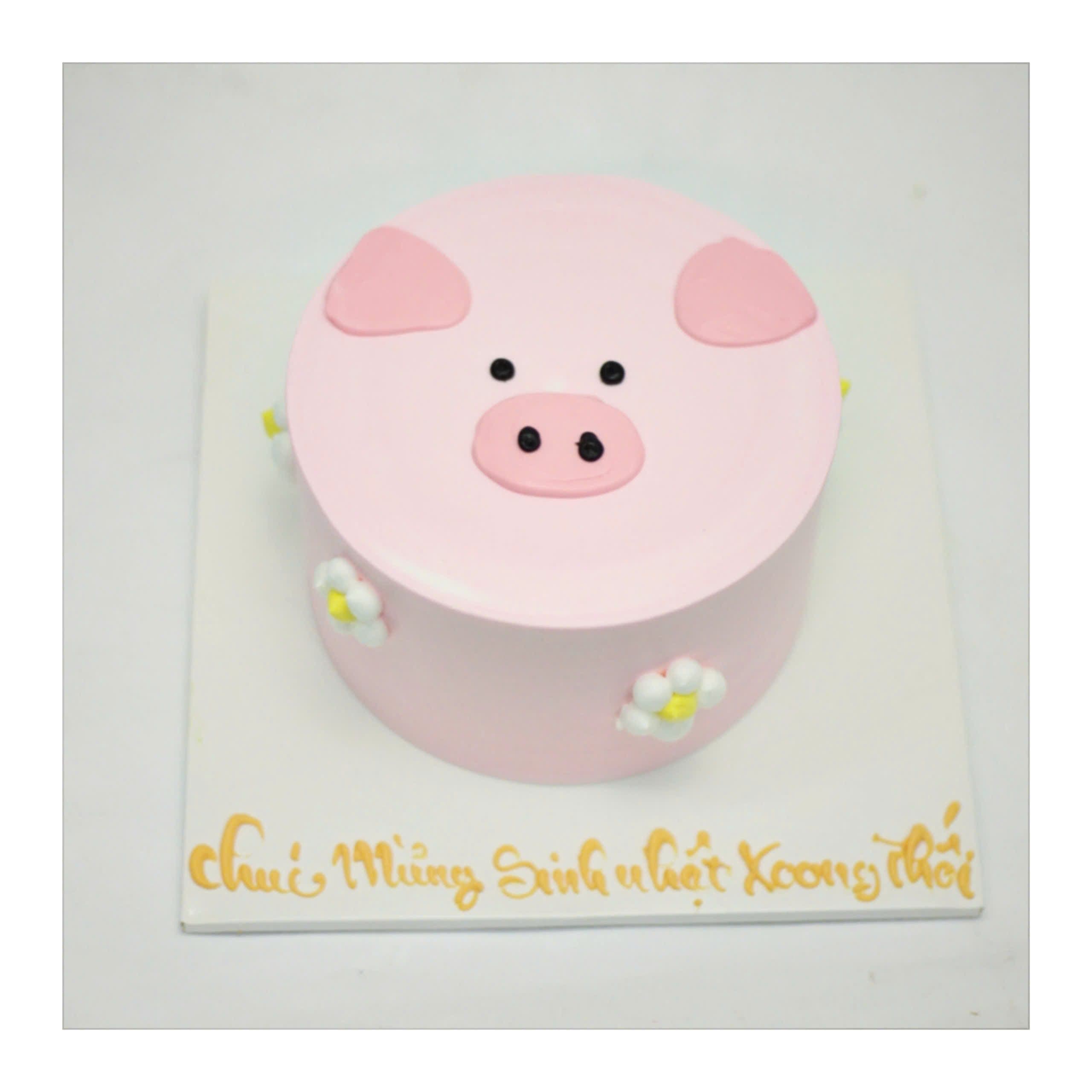 Bánh kem tạo hình con heo hồng đáng yêu