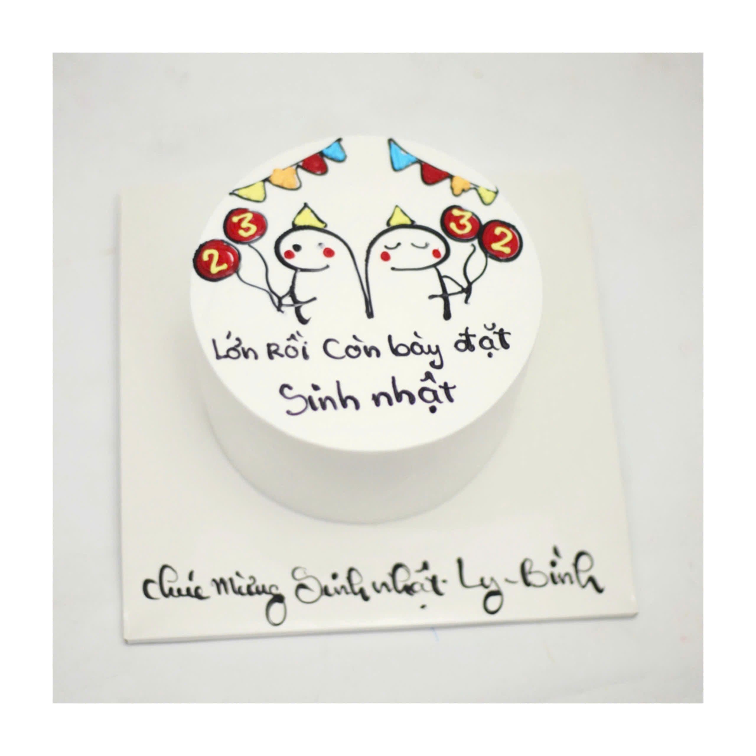 Bánh kem vẽ hình chibi hài hước độc đáo