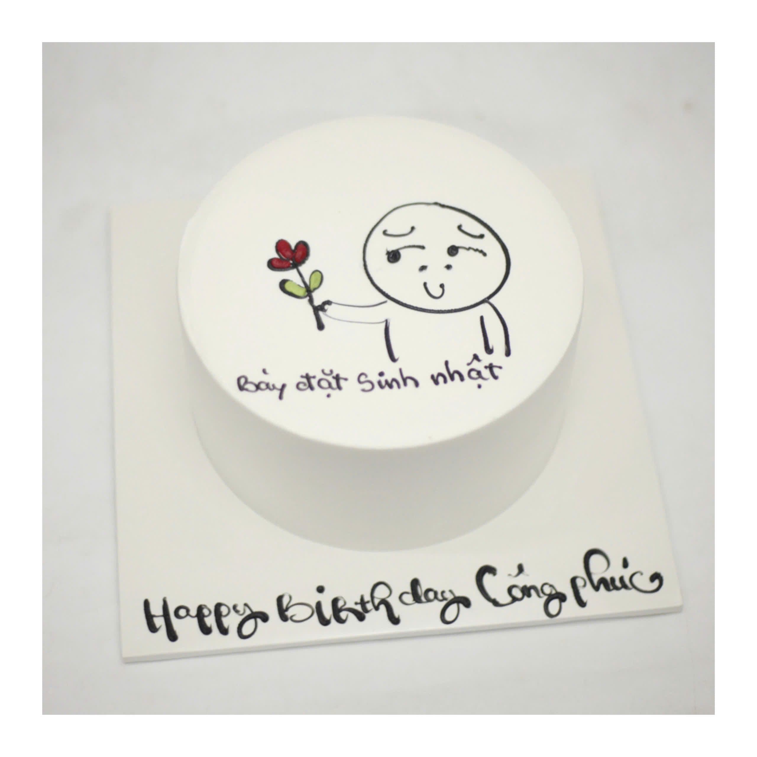 Bánh kem vẽ hình chibi ngộ nghĩnh