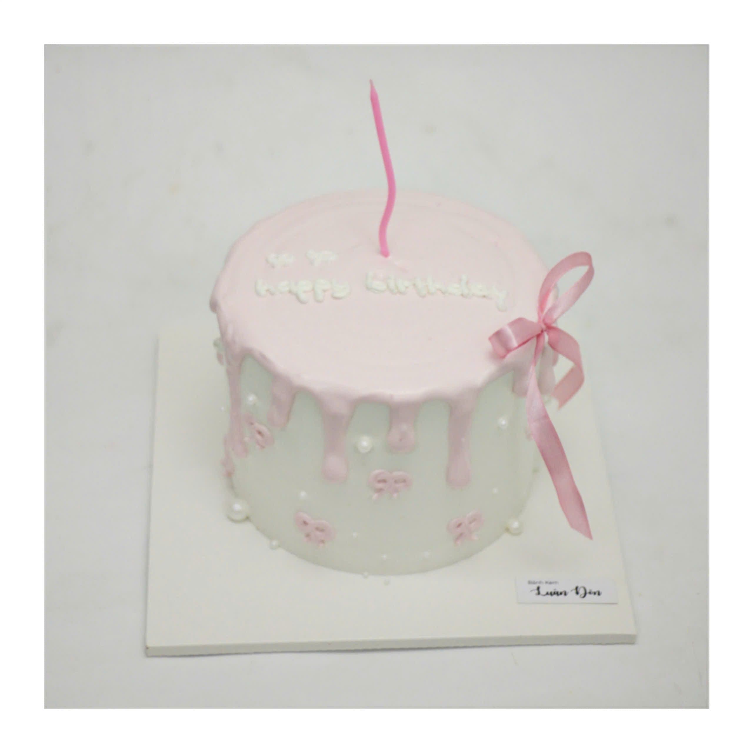 Bánh kem nơ hồng nhỏ xinh phong cách Bento