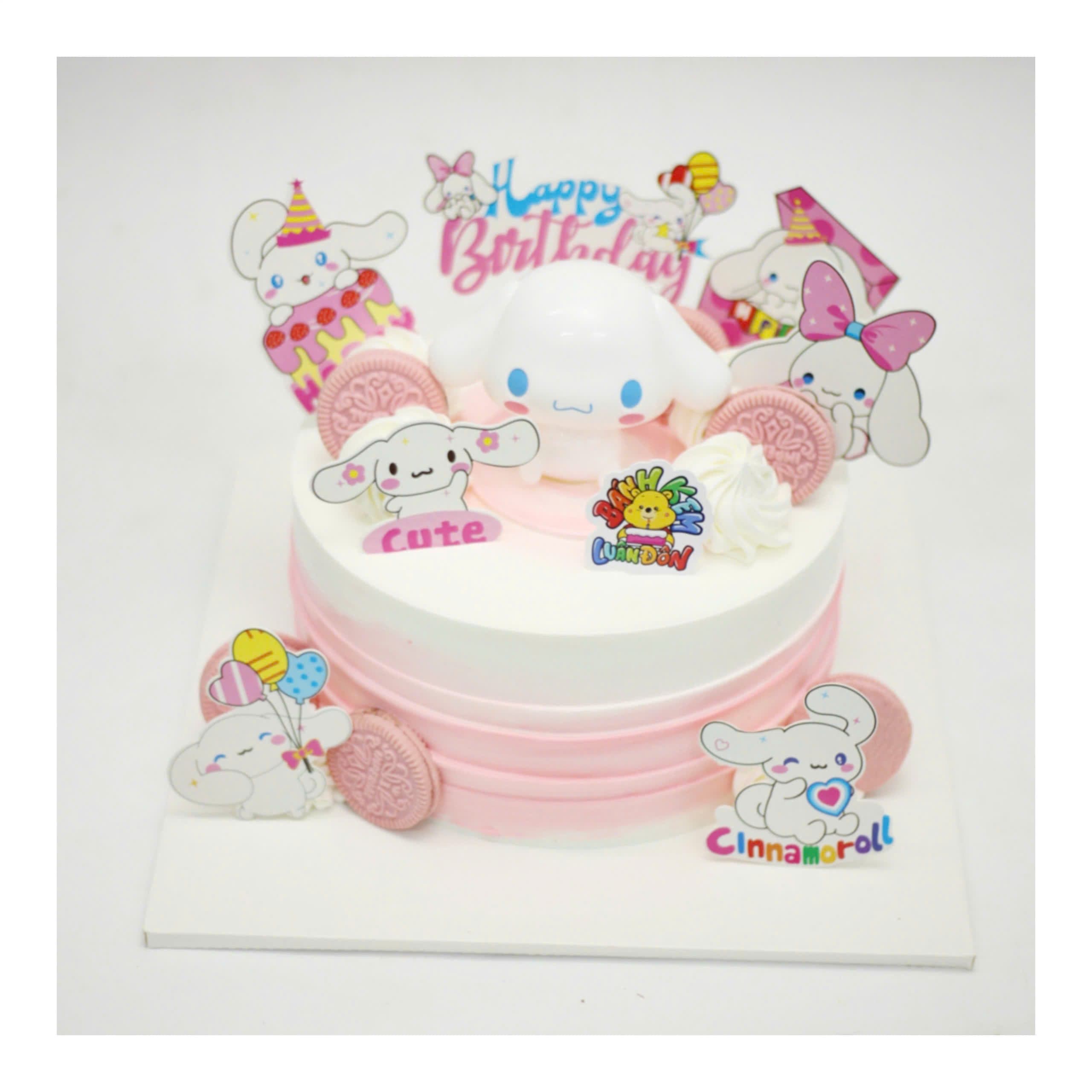 Bánh kem Cinnamoroll tông hồng trắng dễ thương