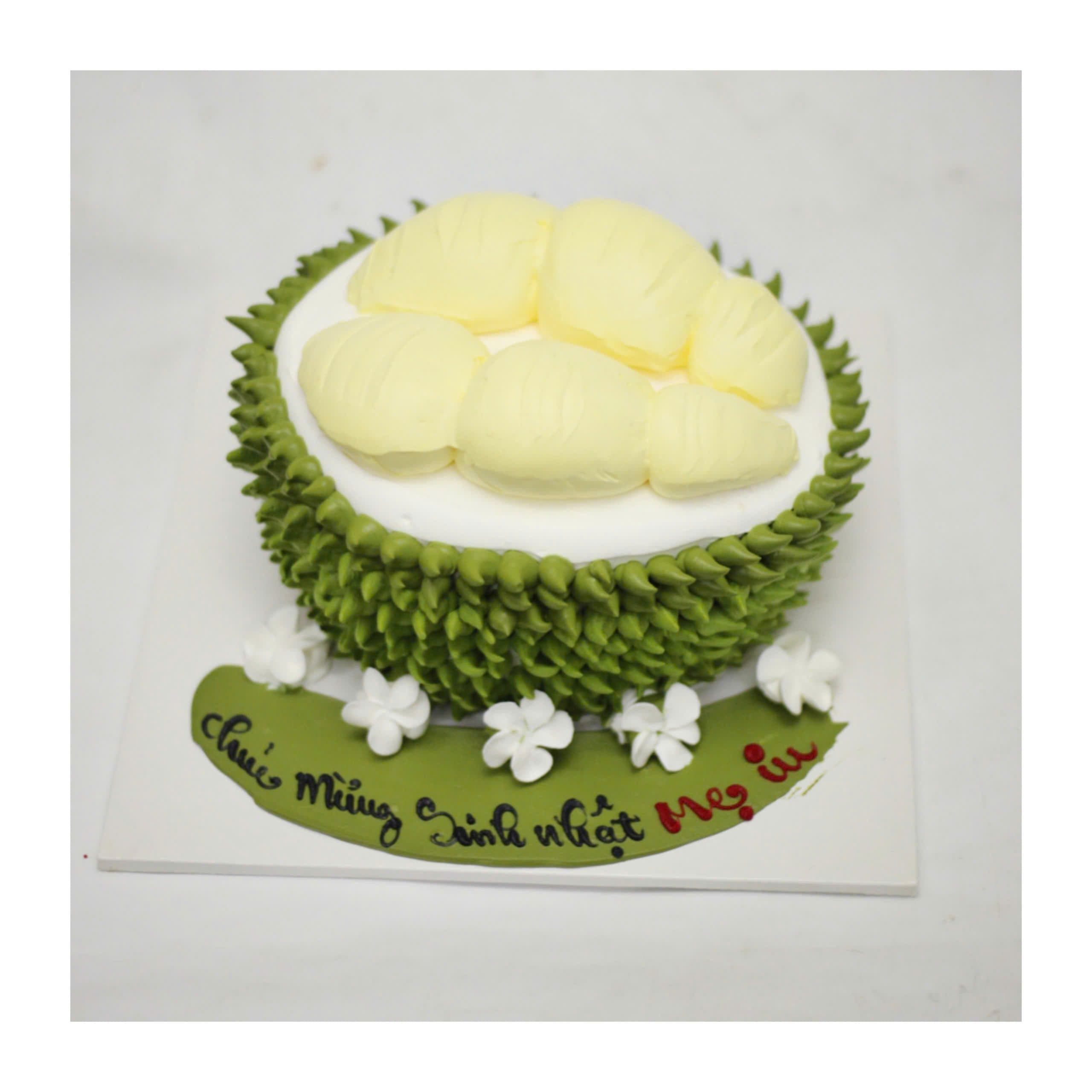 Bánh kem tạo hình trái sầu riêng độc đáo