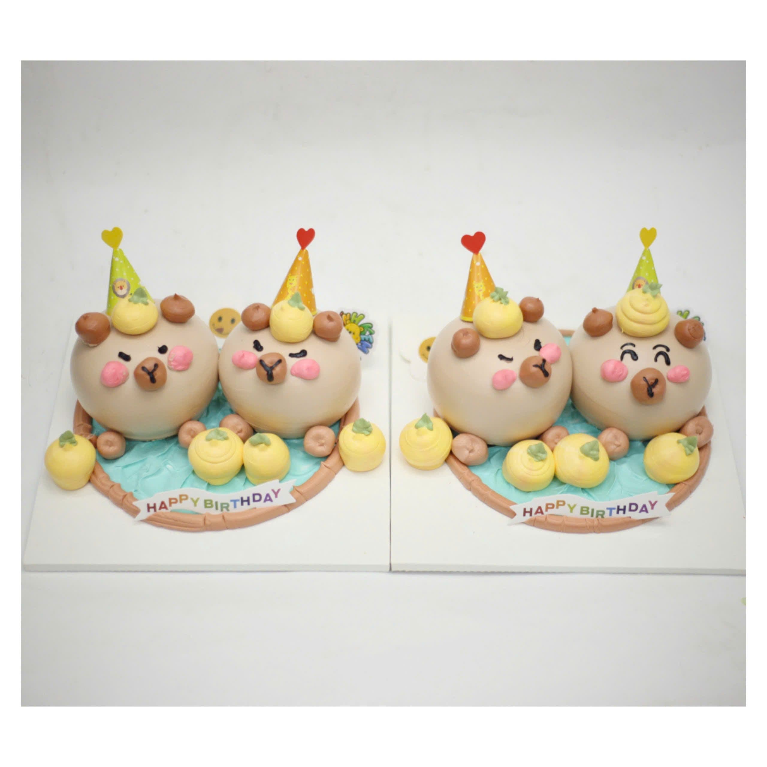 Bánh kem Capybara đôi ngộ nghĩnh đáng yêu