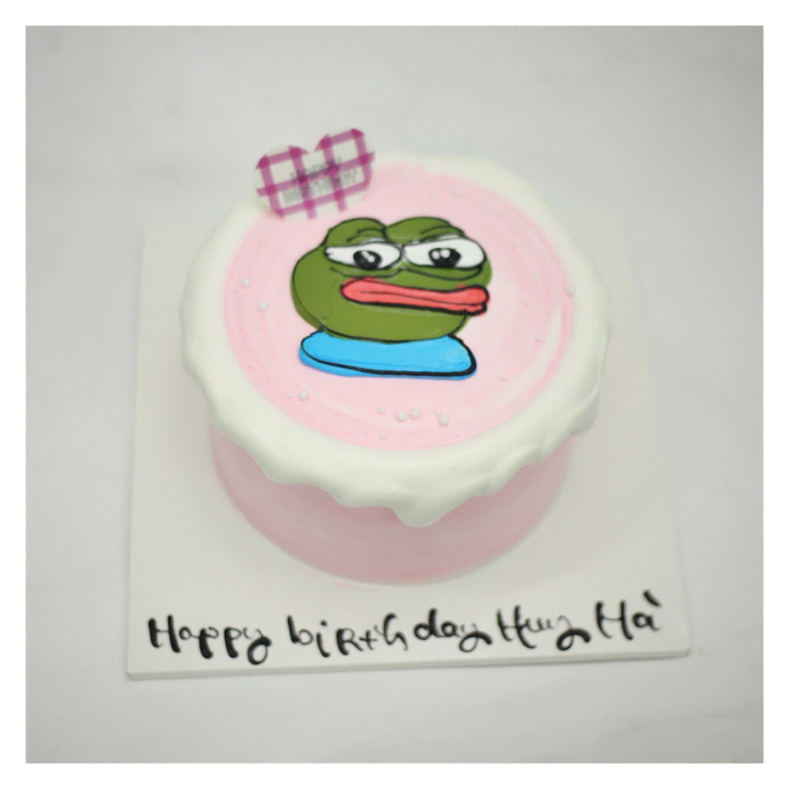 Bánh vẽ ếch Pepe hài hước độc lạ