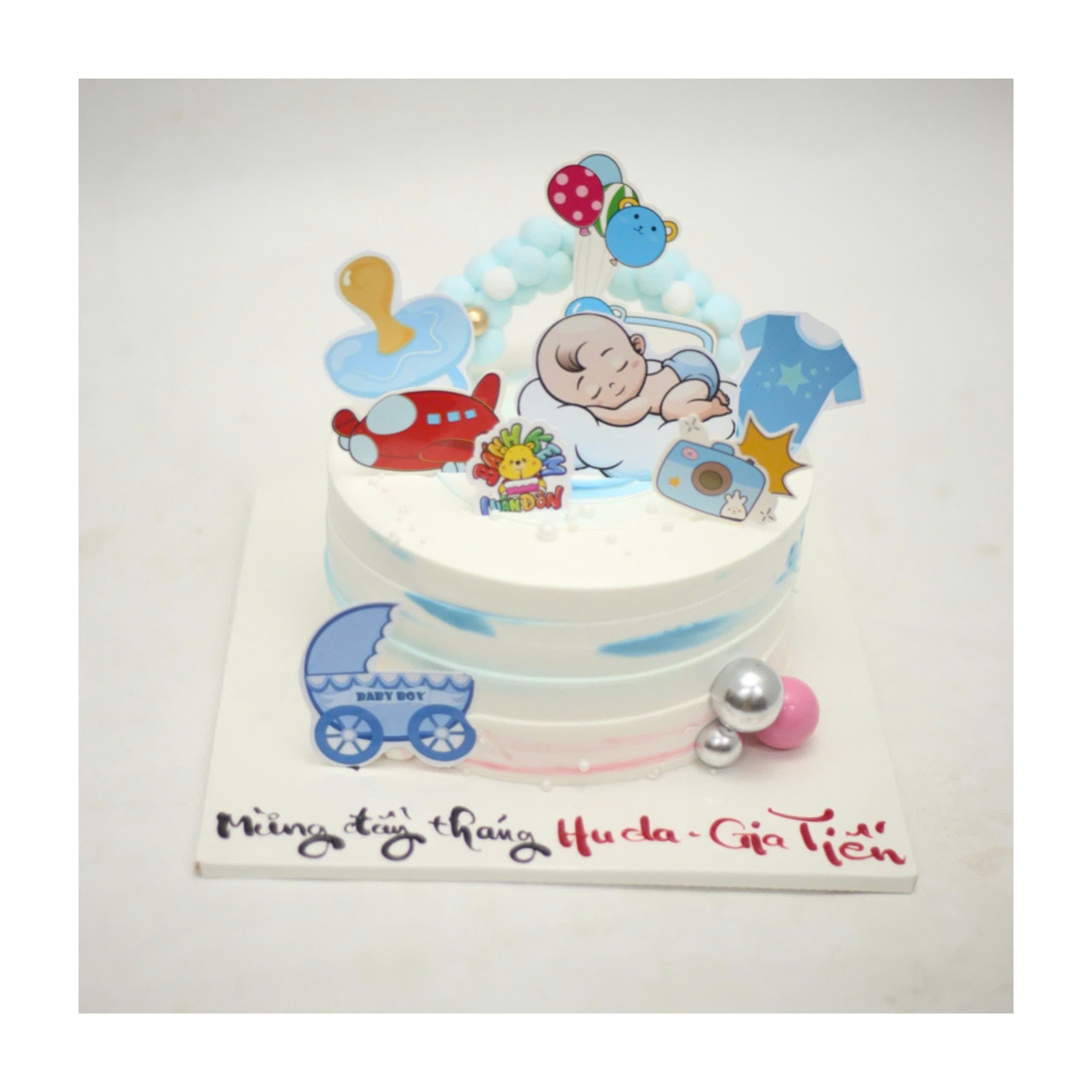 Bánh kem mừng đầy tháng bé trai Huda