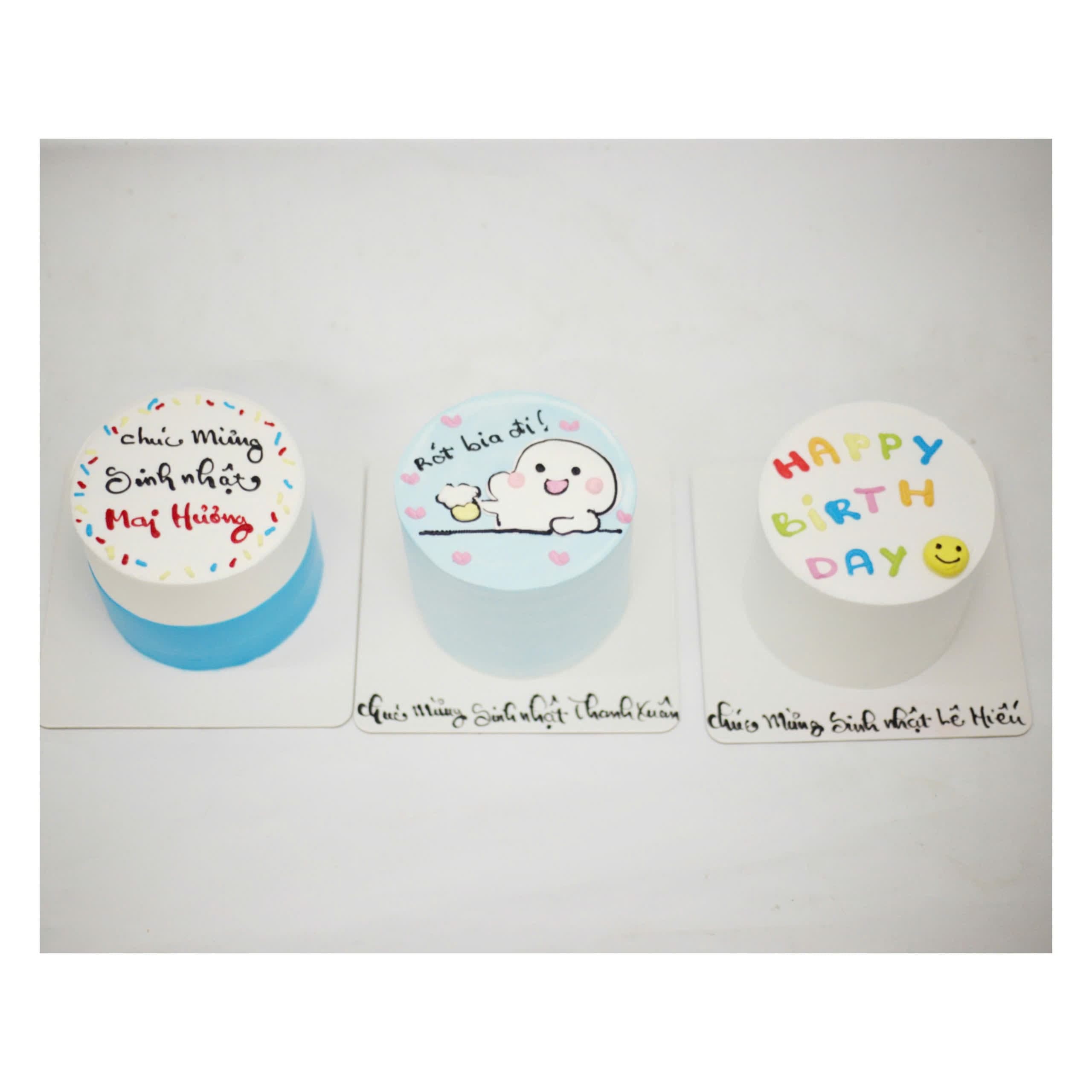 Set bánh kem mini vẽ hình chibi vui nhộn