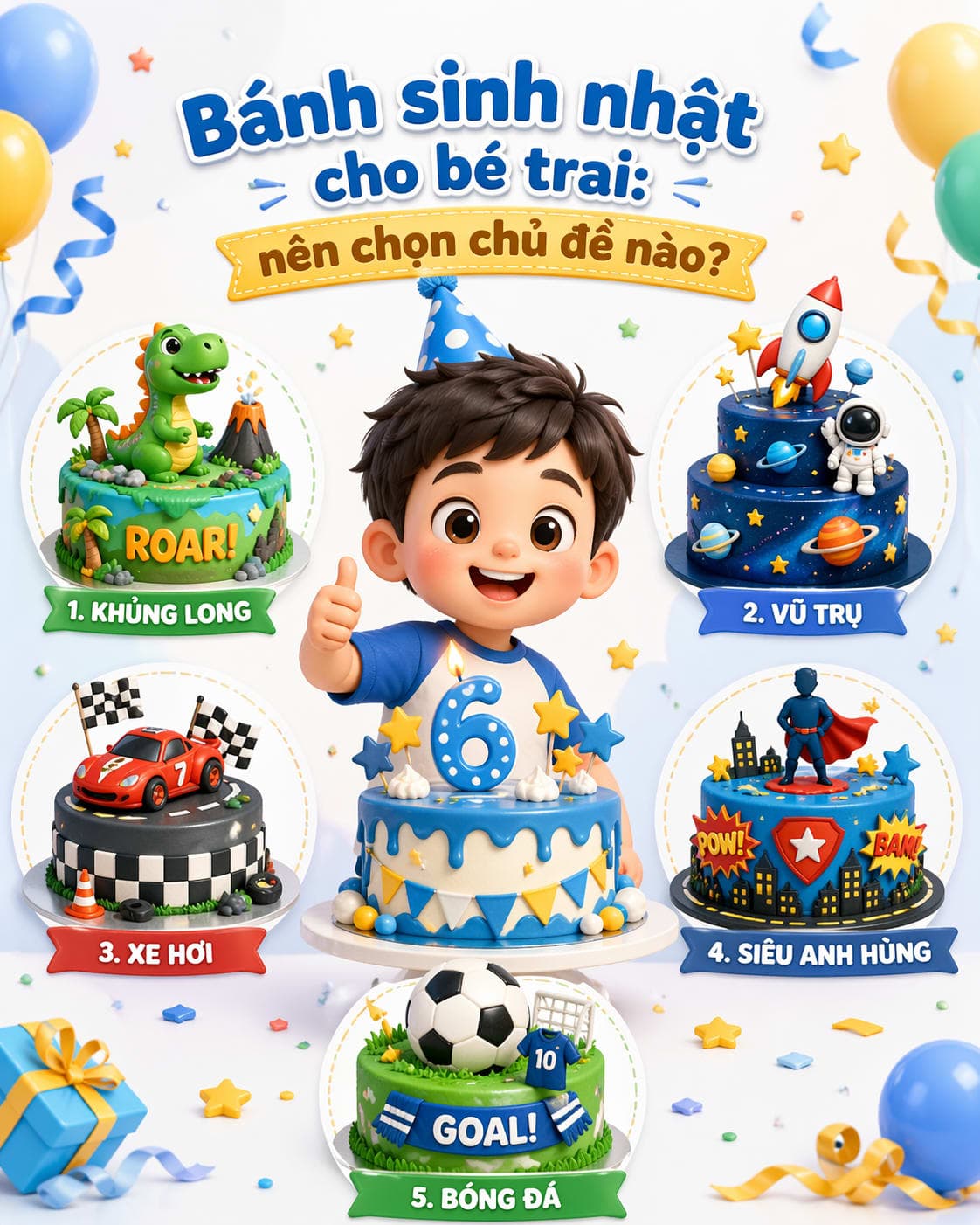 Bánh sinh nhật cho bé trai: nên chọn chủ đề nào?