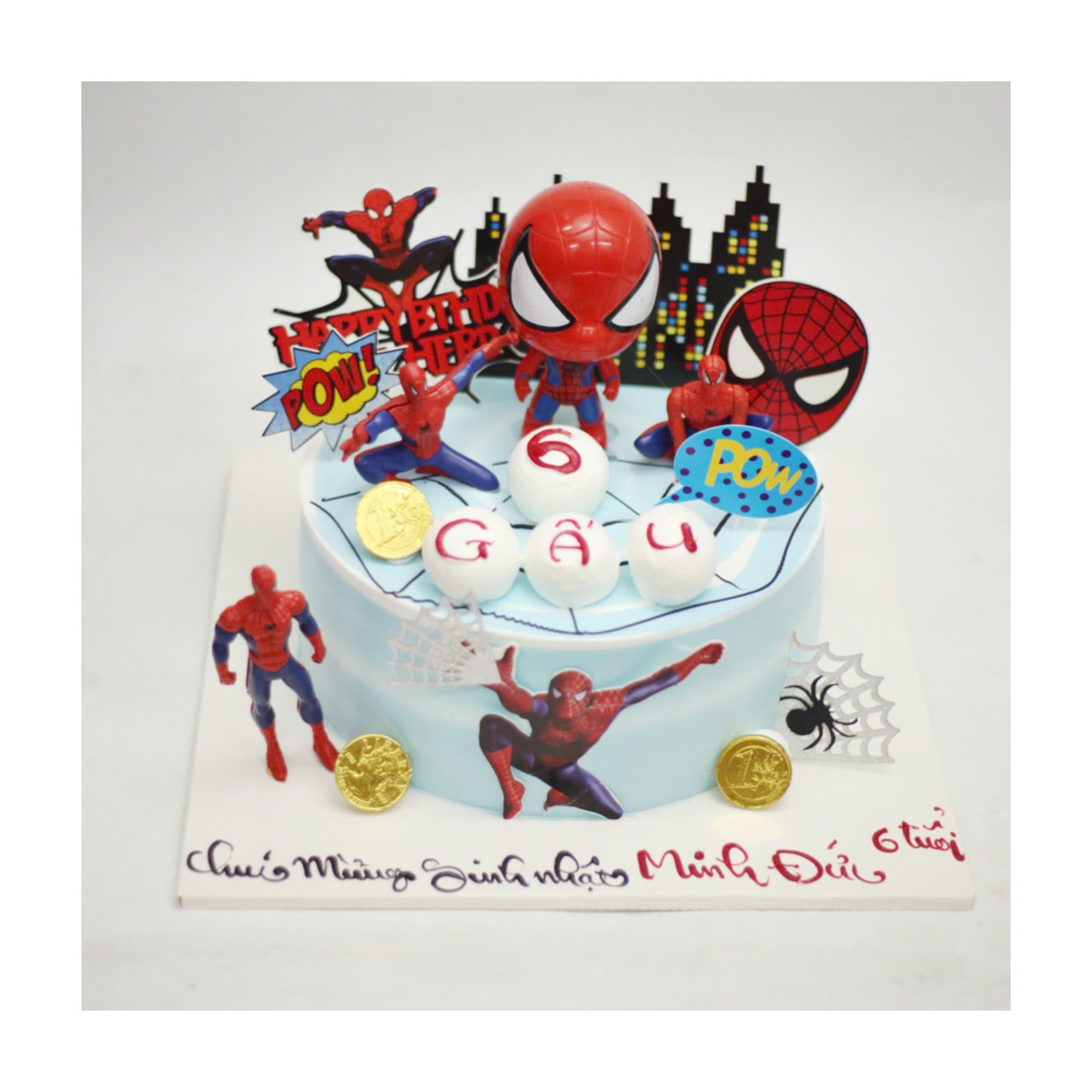 Bánh Spider-Man xanh cho bé trai