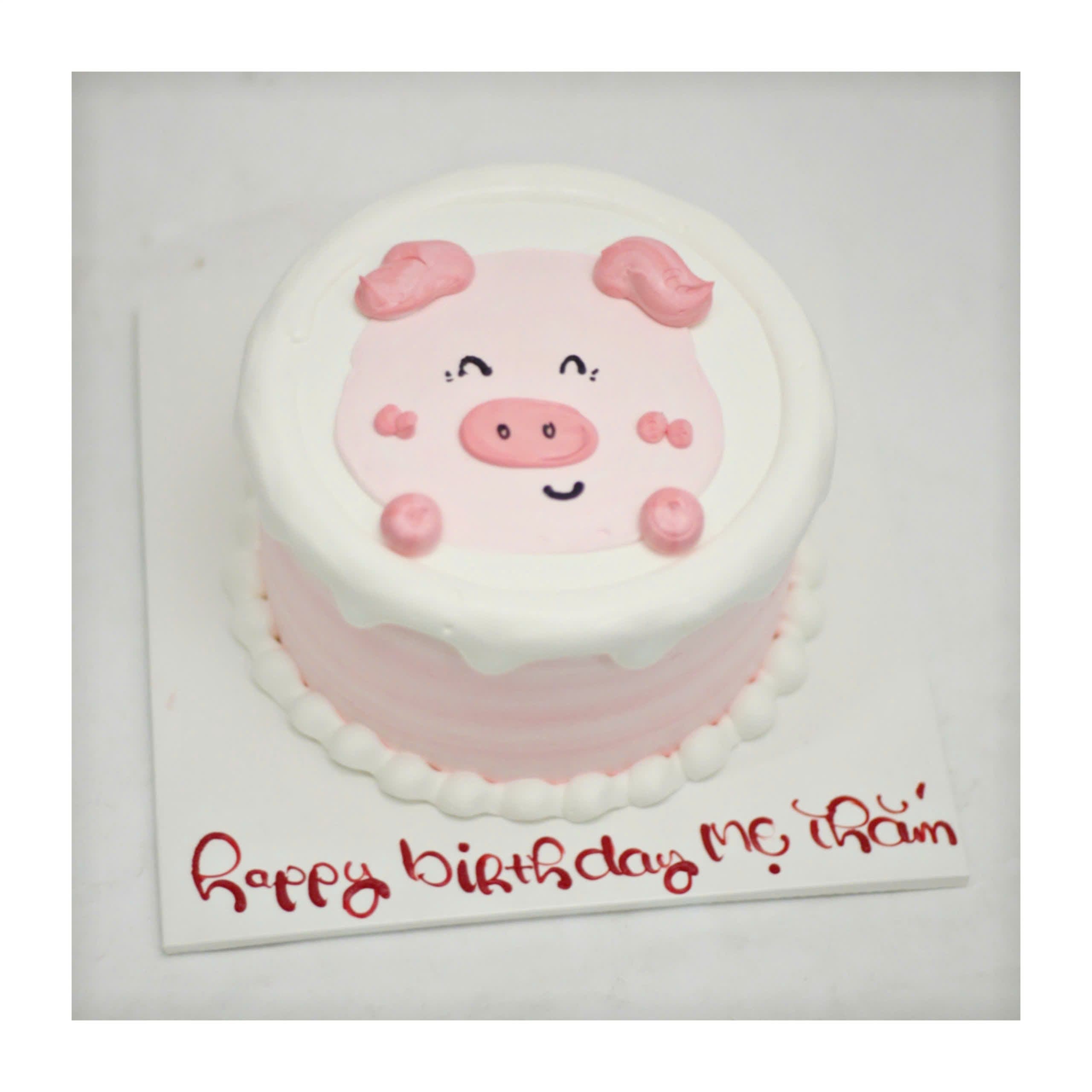 Bánh kem mặt heo hồng dễ thương