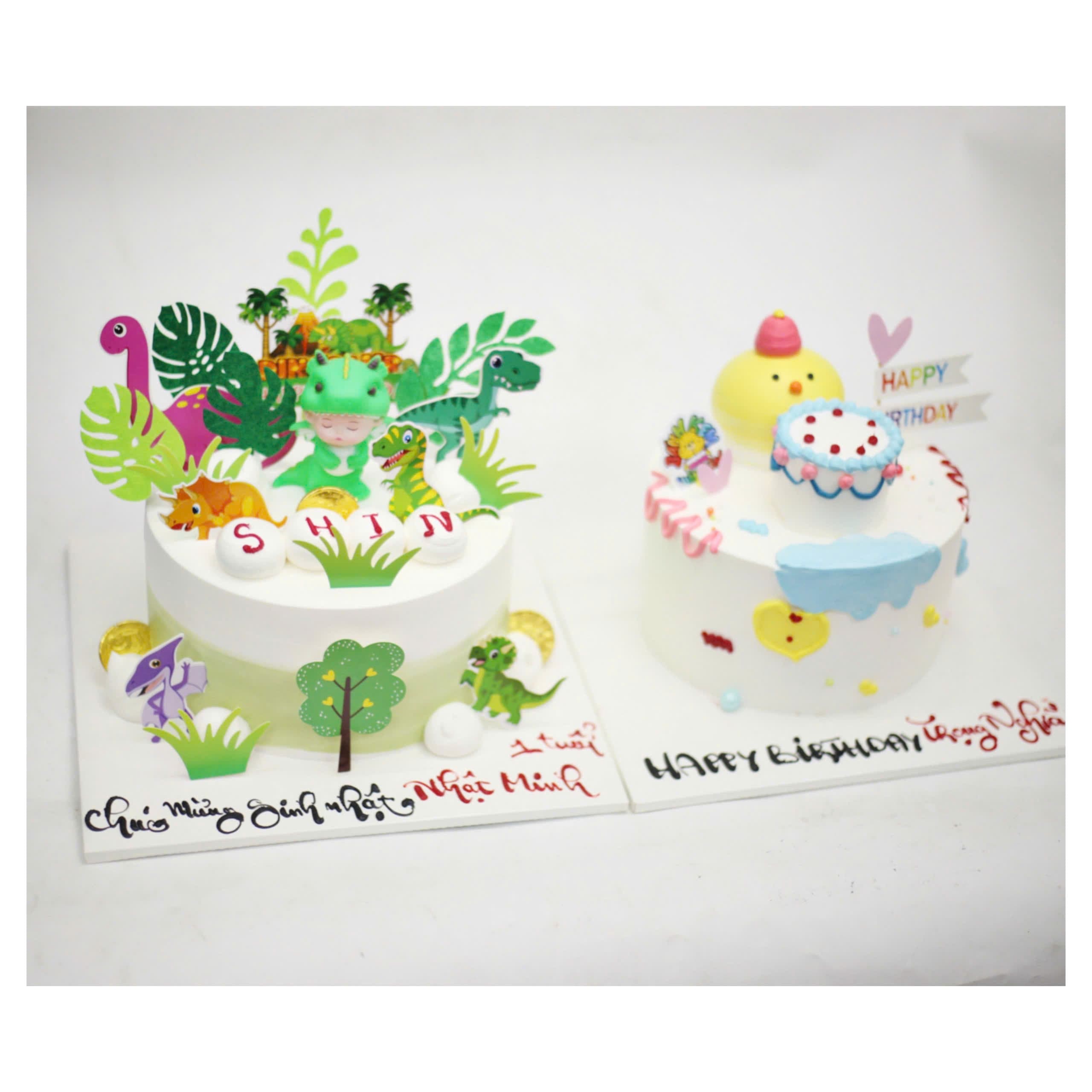 Bánh kem khủng long rừng xanh cho bé