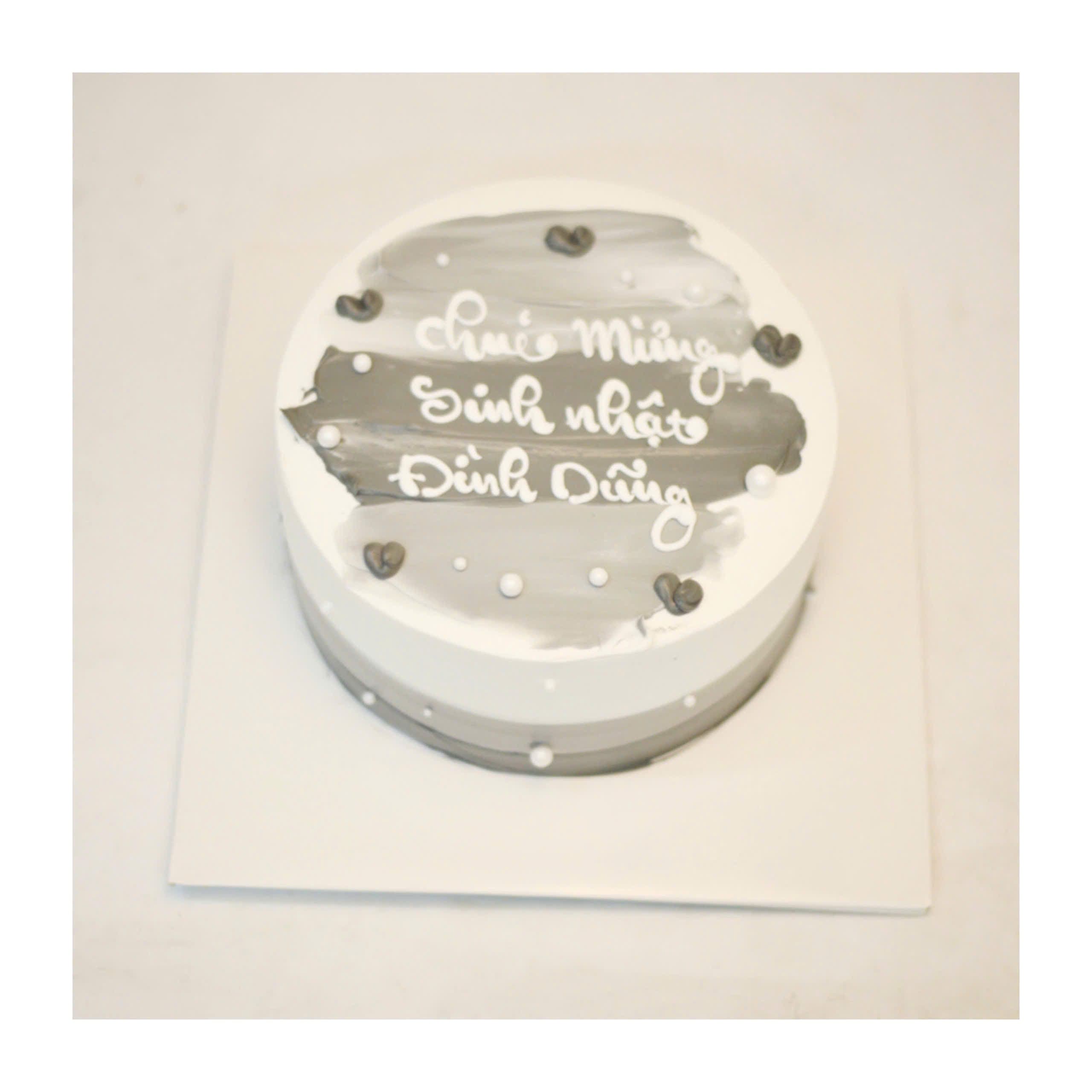 Bánh kem tối giản phối màu xám trắng