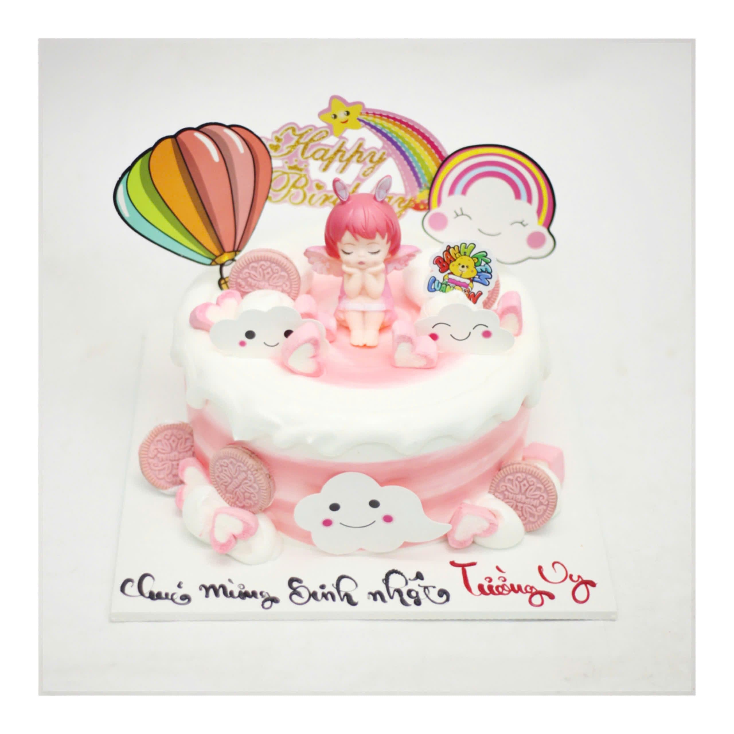 Bánh sinh nhật bé gái tông hồng công chúa