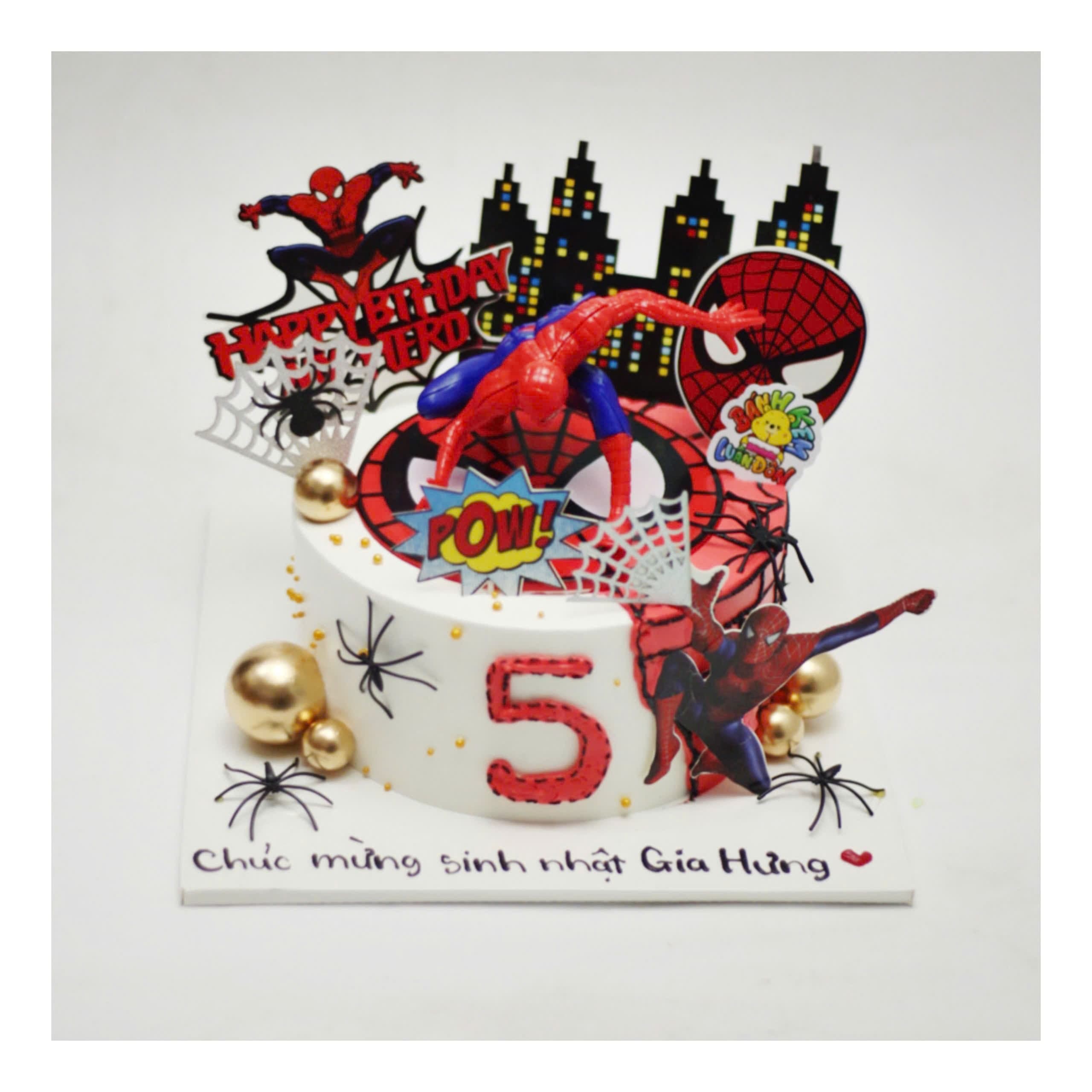 Bánh kem siêu anh hùng Người Nhện 5 tuổi