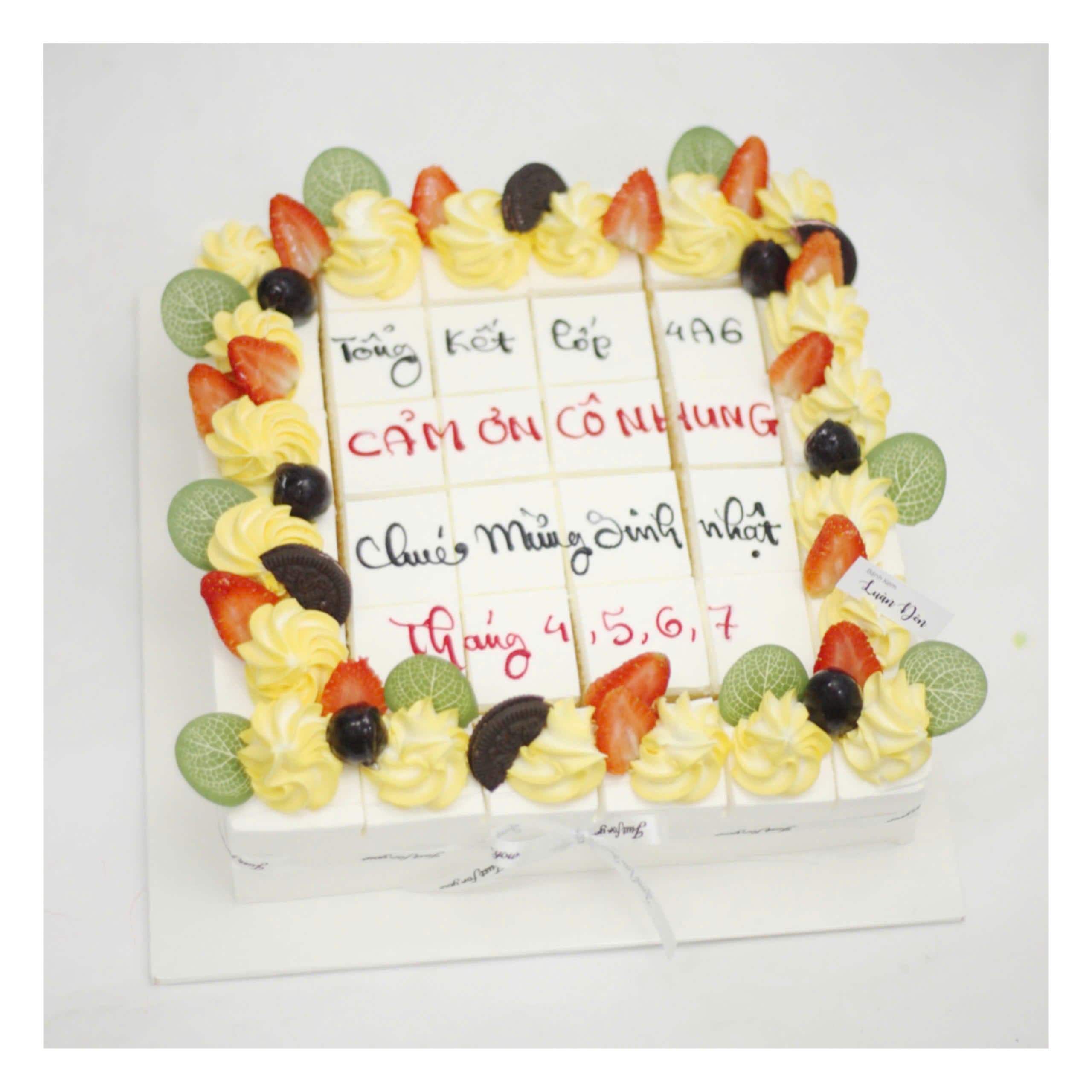 Bánh kem cắt miếng tổng hợp cảm ơn