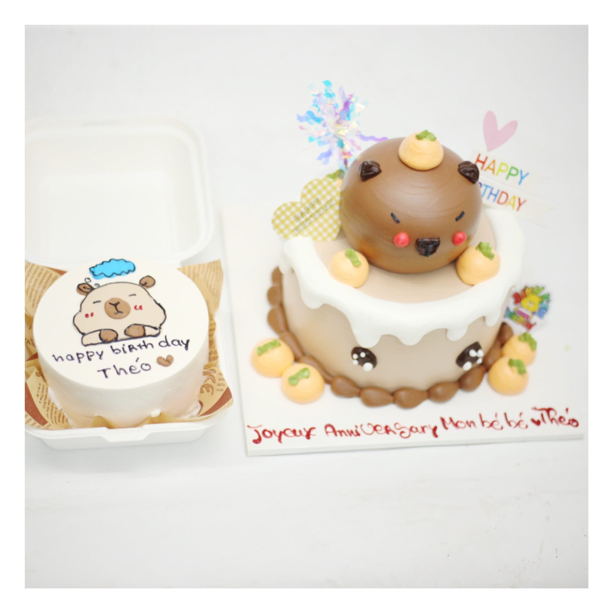 Set bánh Bento Capybara và bánh lớn dễ thương