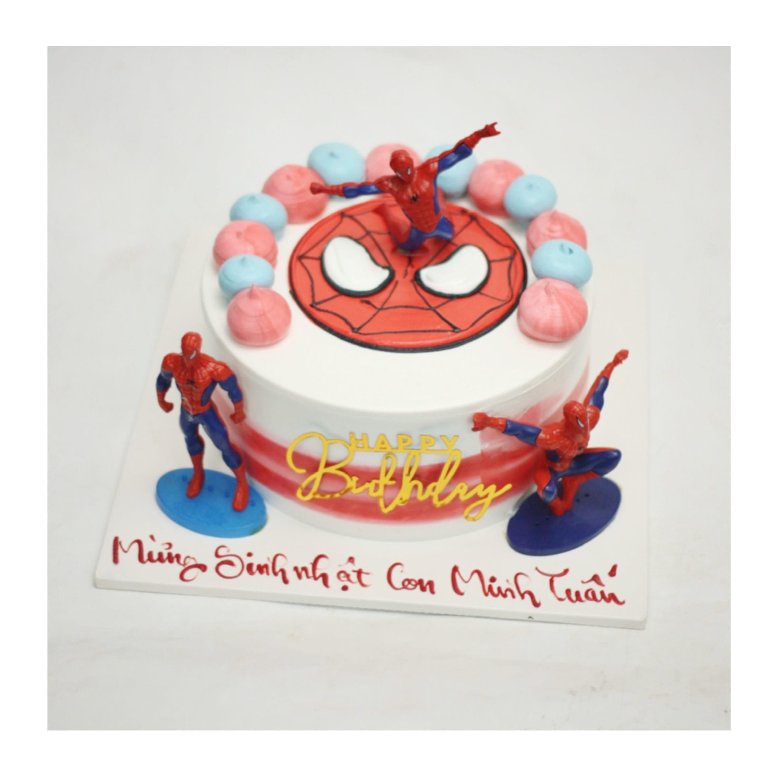 Bánh kem Spider-Man đỏ xanh cho bé trai