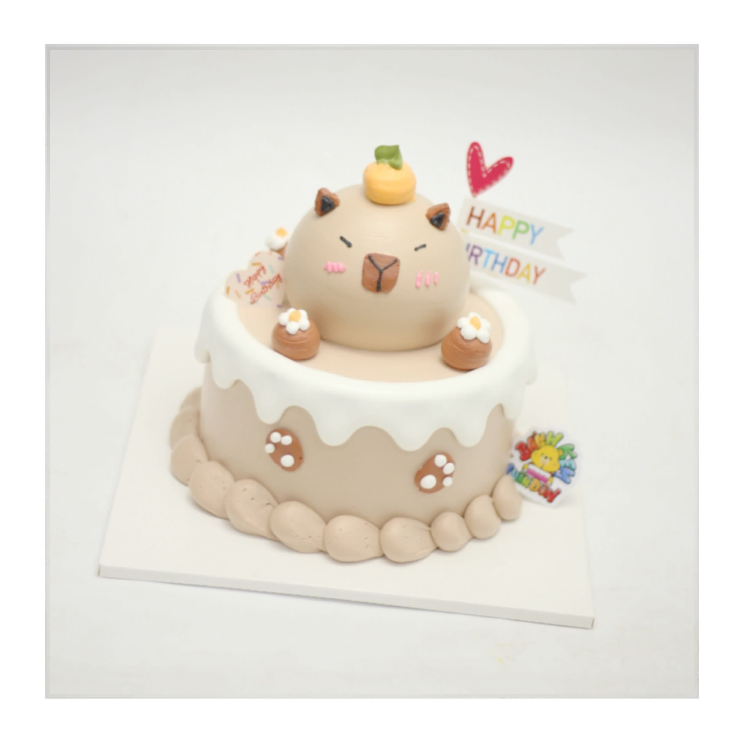 Bánh kem tạo hình Capybara đáng yêu