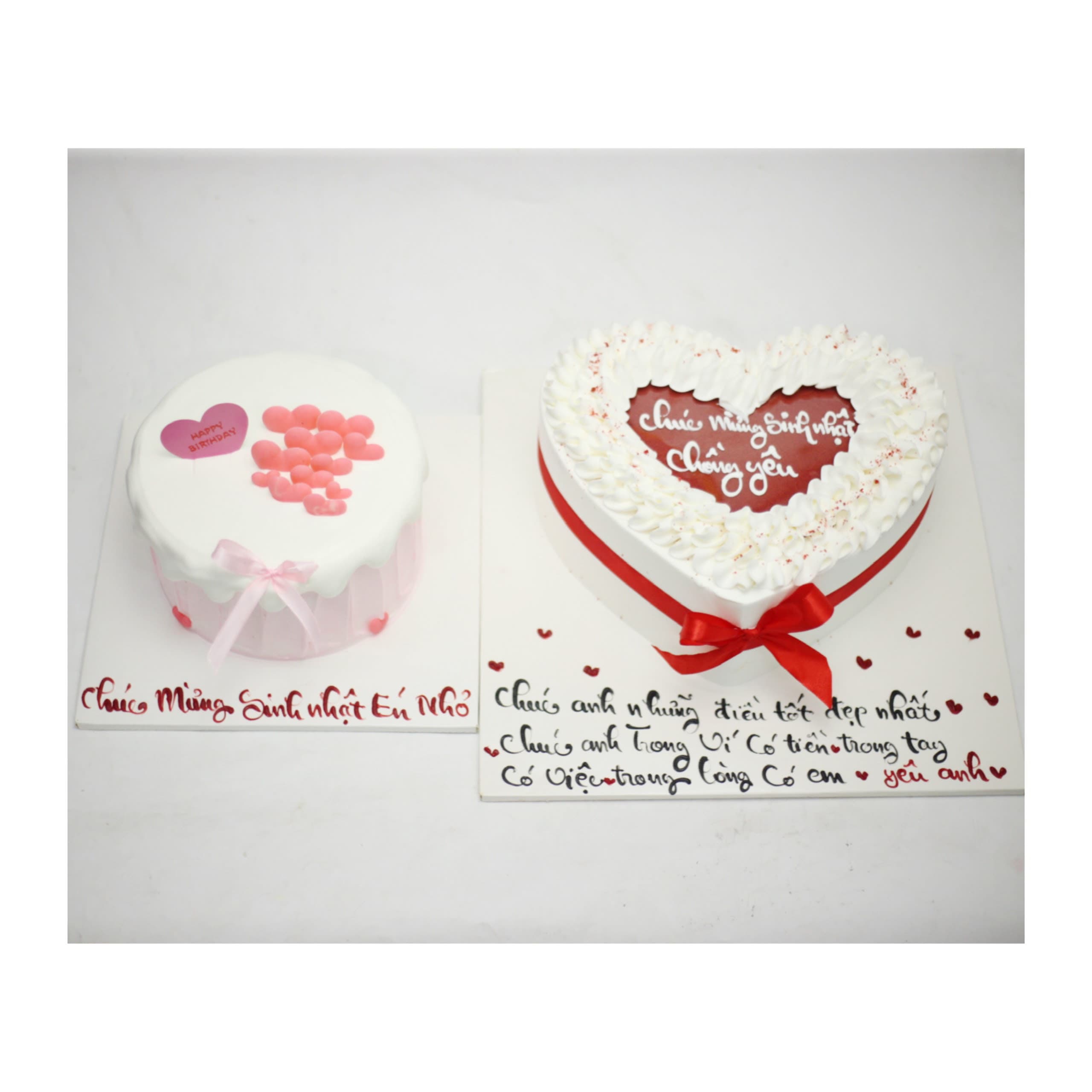 Bánh kem trái tim đỏ tặng chồng yêu