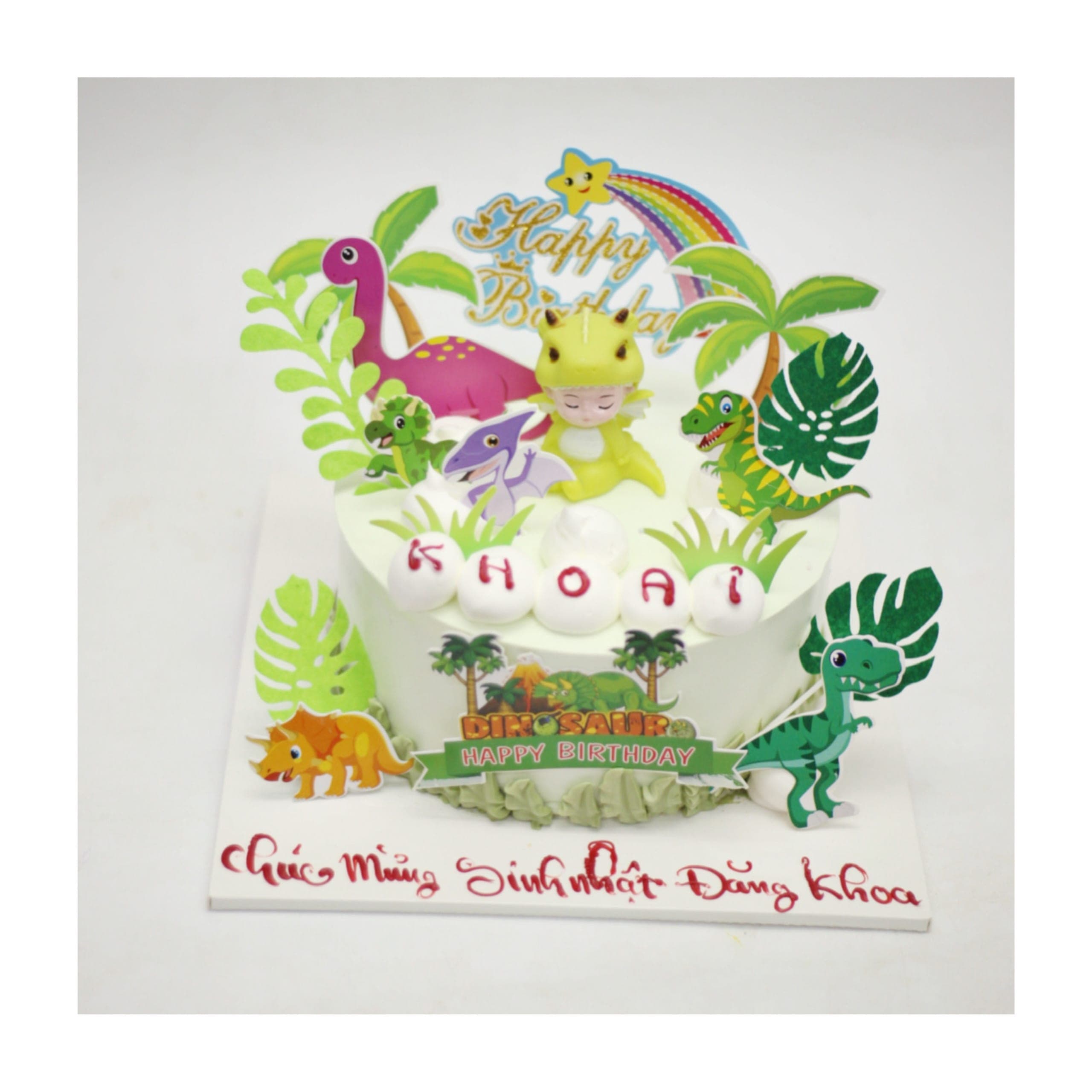 Bánh kem khủng long đáng yêu cho bé trai