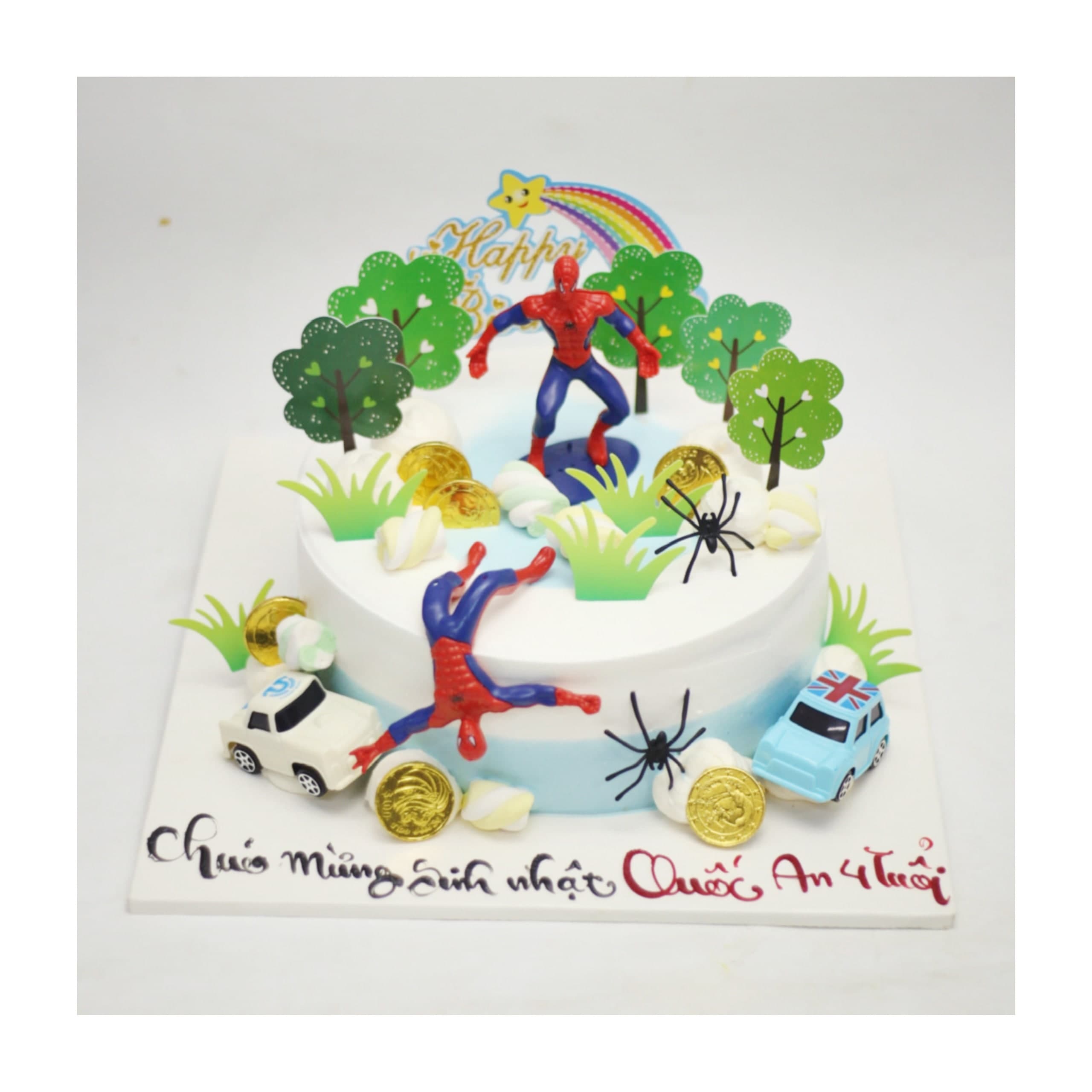 Bánh kem siêu anh hùng Người Nhện cho bé trai