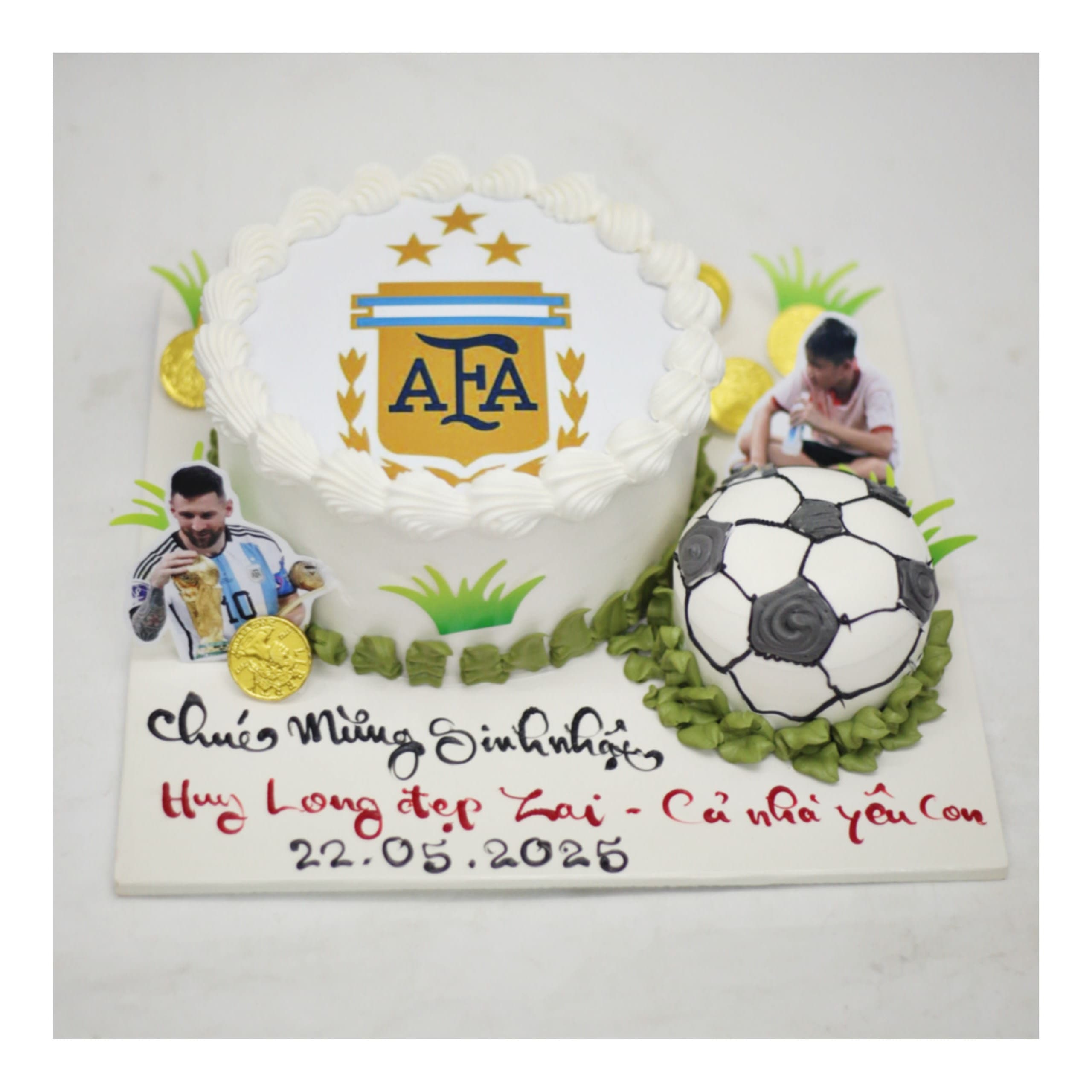 Bánh kem bóng đá Argentina cho bé