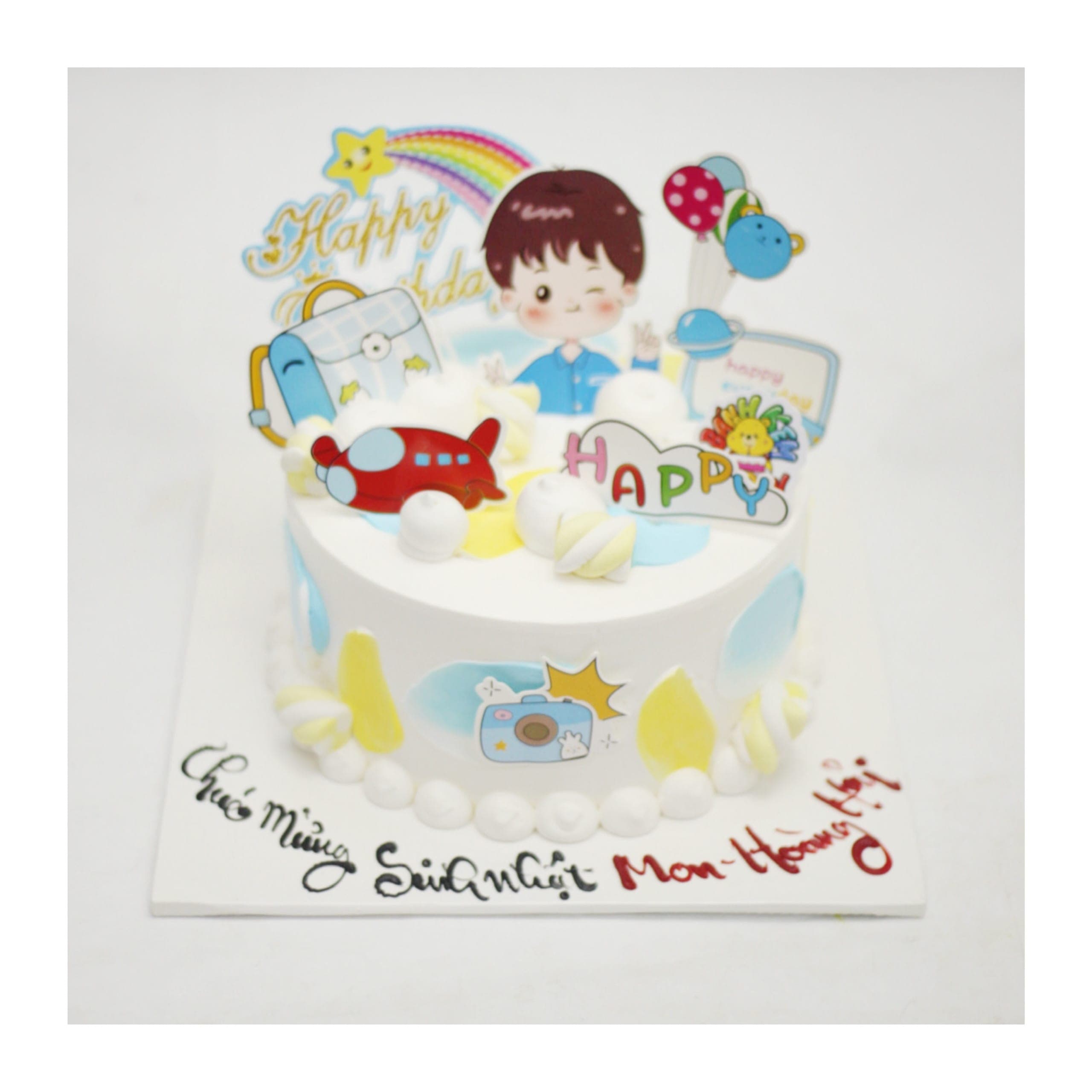 Bánh kem bé trai chủ đề máy bay