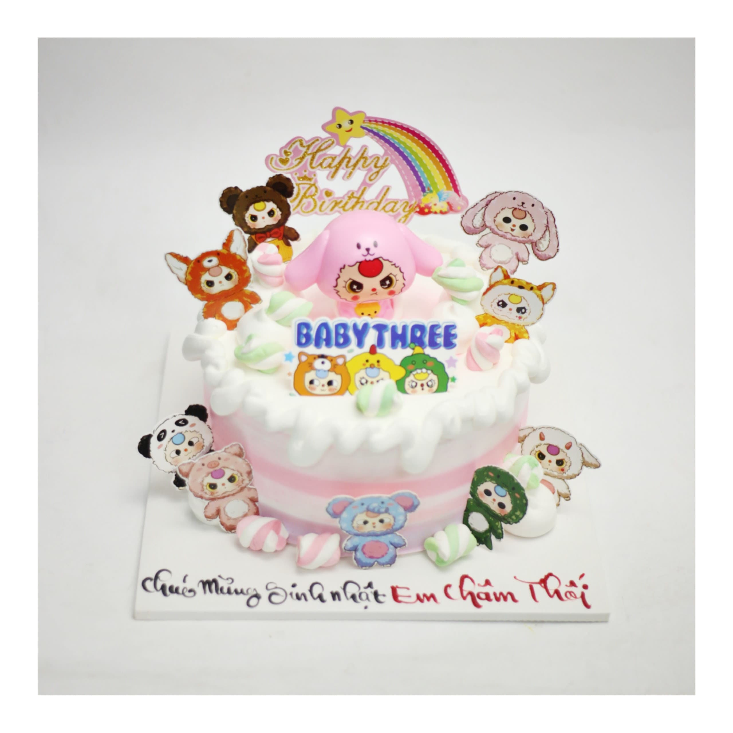 Bánh kem chủ đề Baby Three nhiều nhân vật