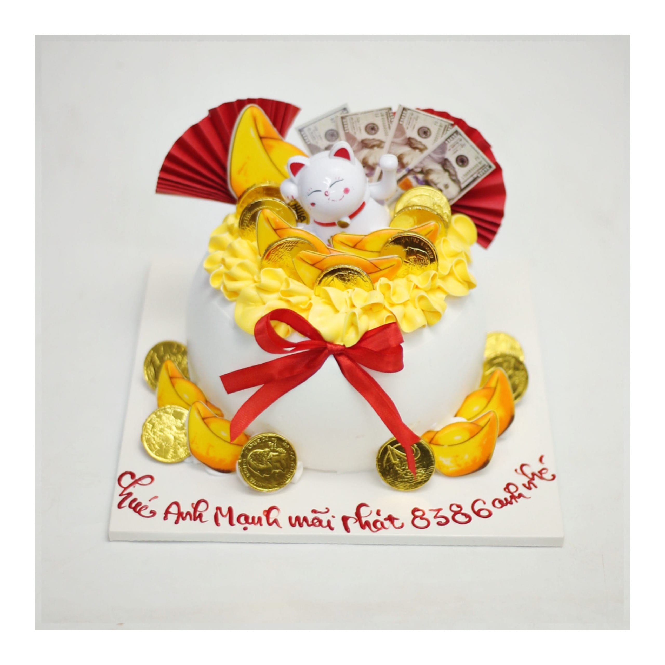 Bánh kem hũ vàng thần tài may mắn