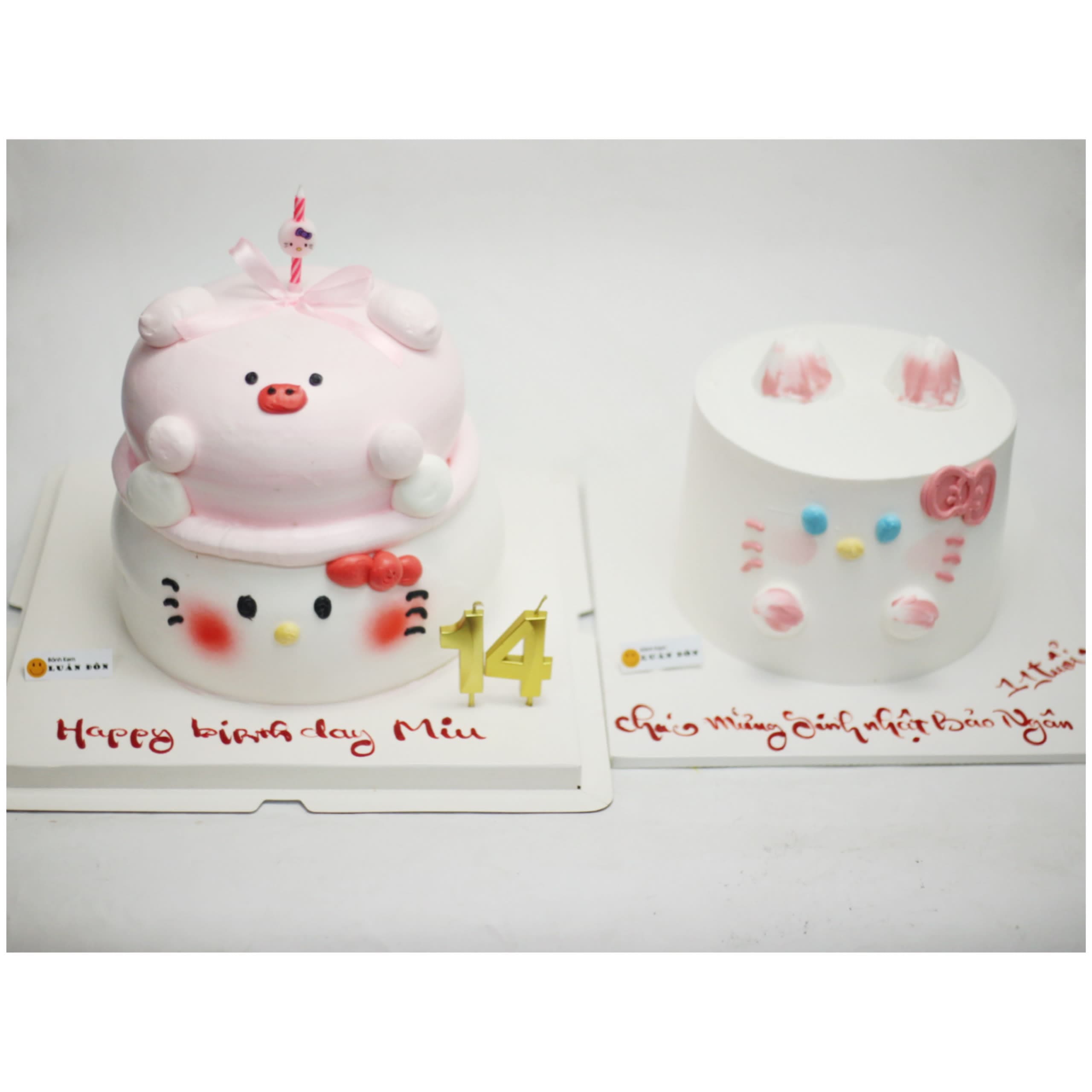 Bánh kem hai tầng Hello Kitty xinh xắn