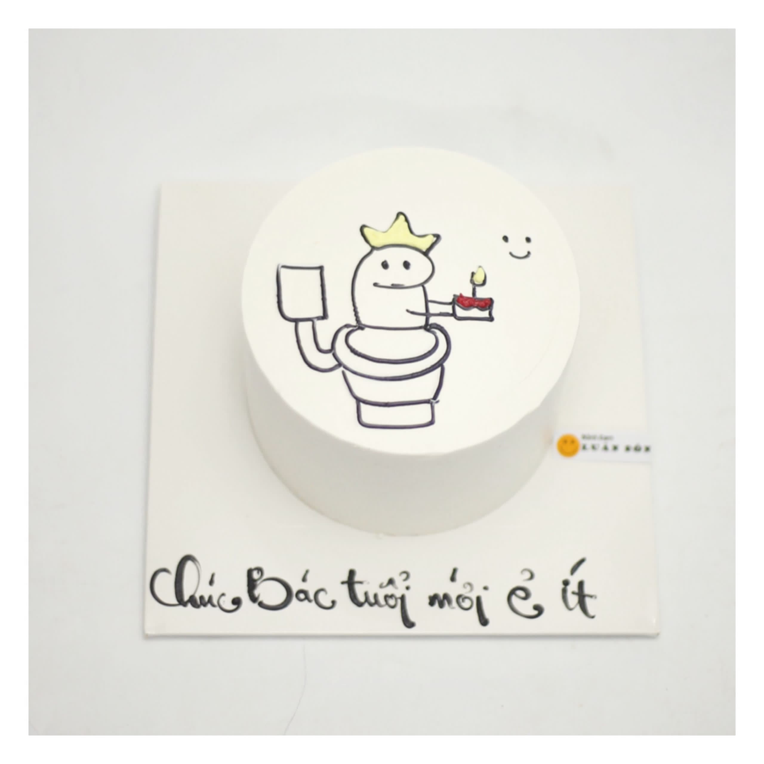 Bánh kem vẽ hình vui nhộn chúc tuổi mới