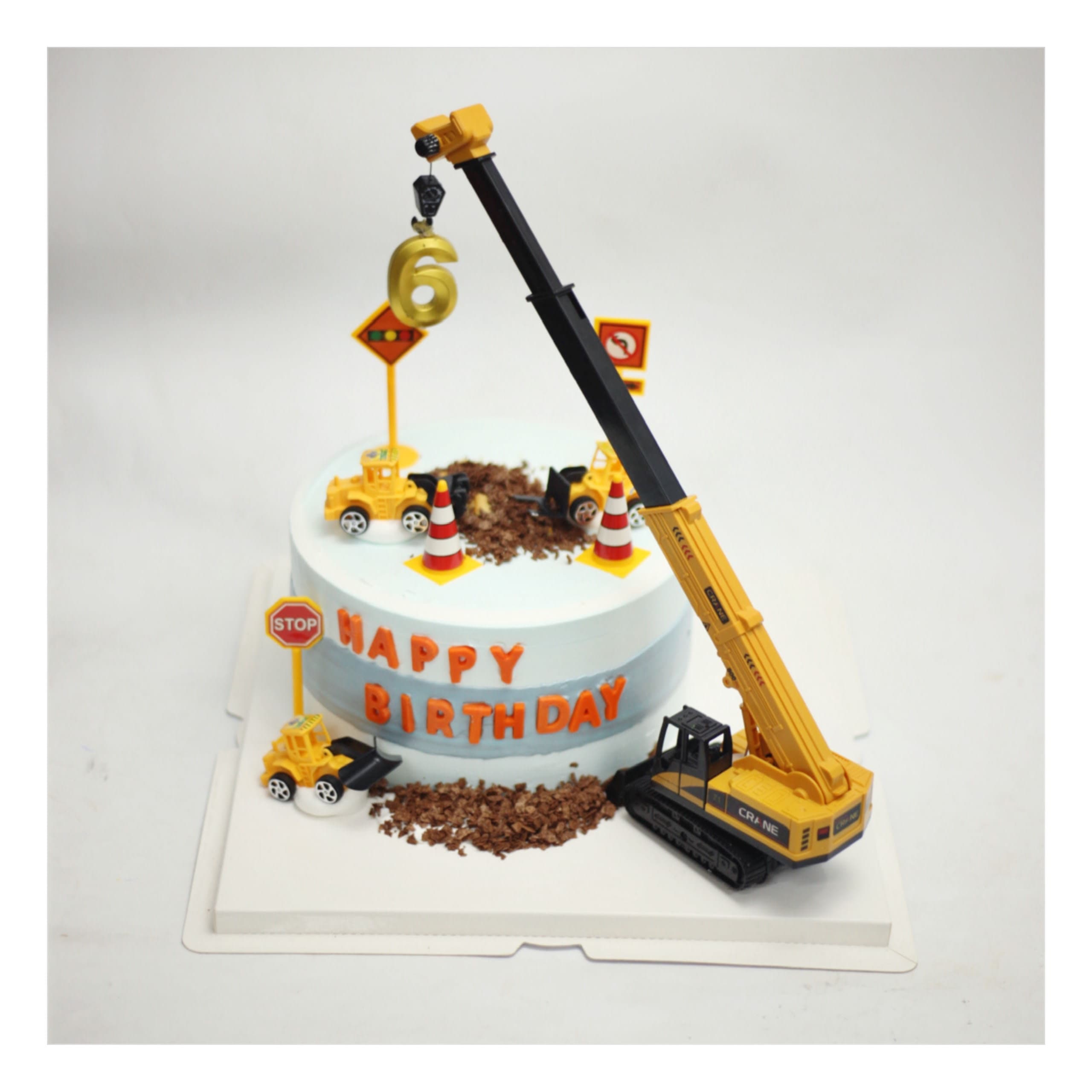 Bánh kem mô hình cần cẩu công trình