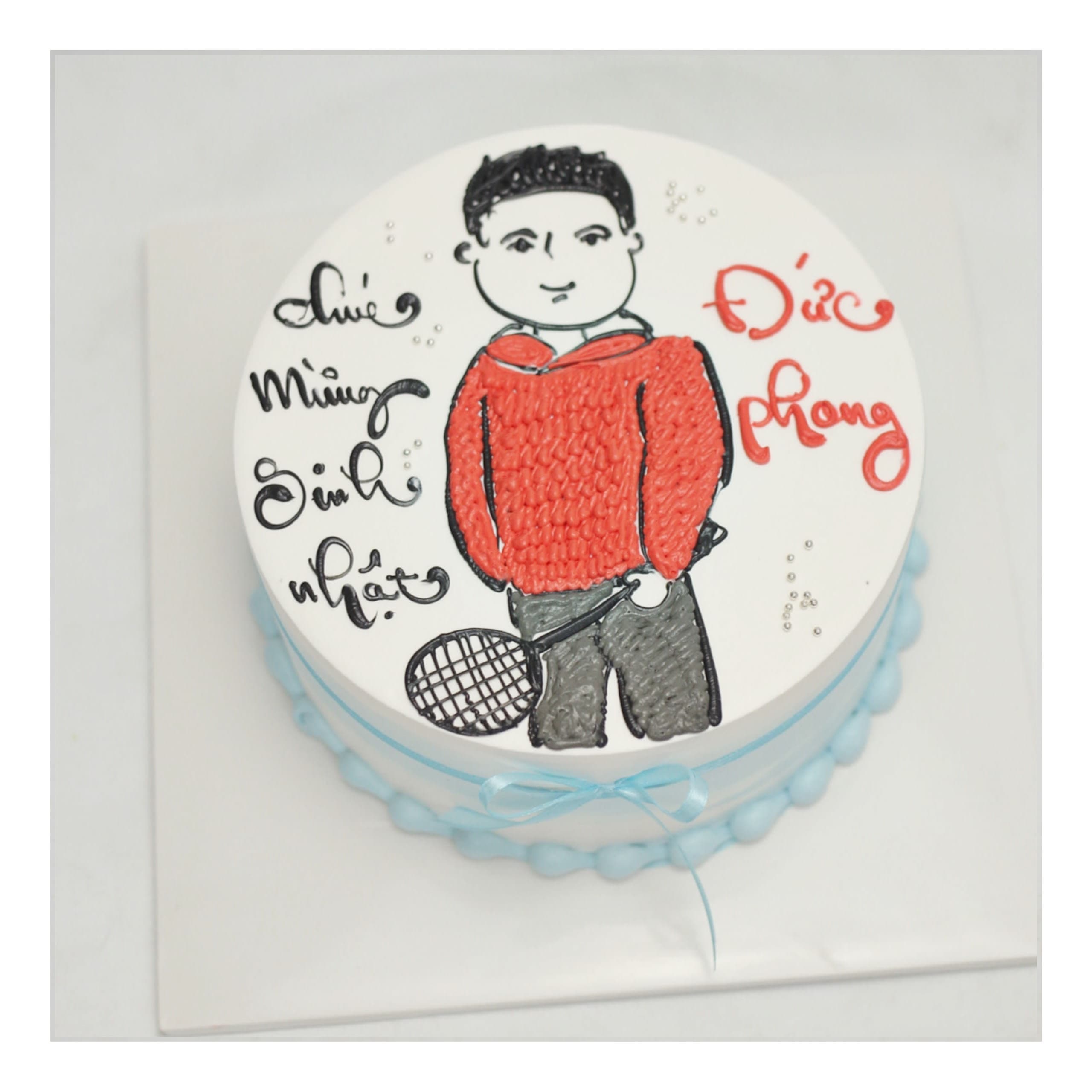 Bánh kem vẽ hình chân dung phong cách chibi