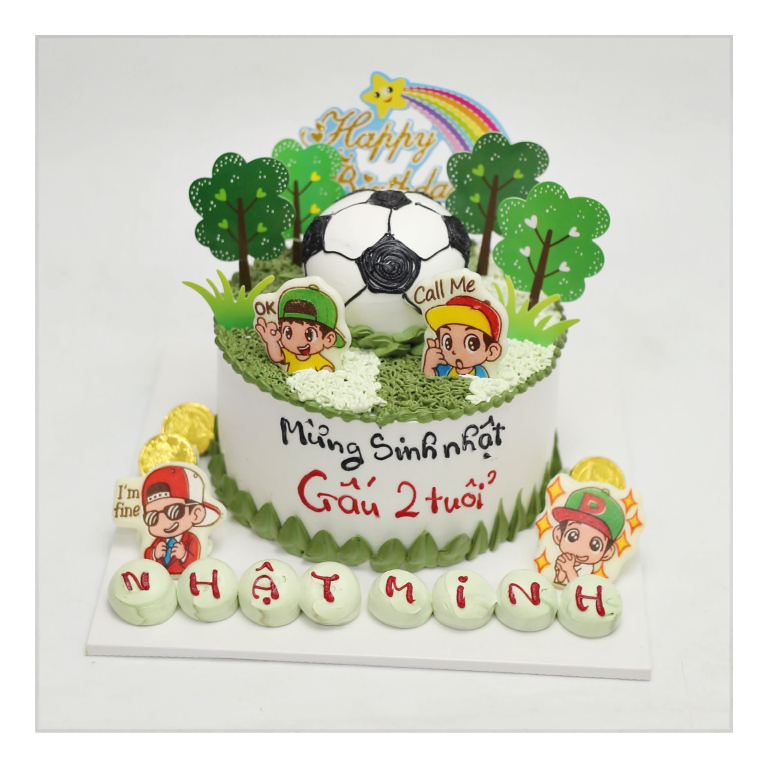 Bánh kem sân bóng đá cho bé trai