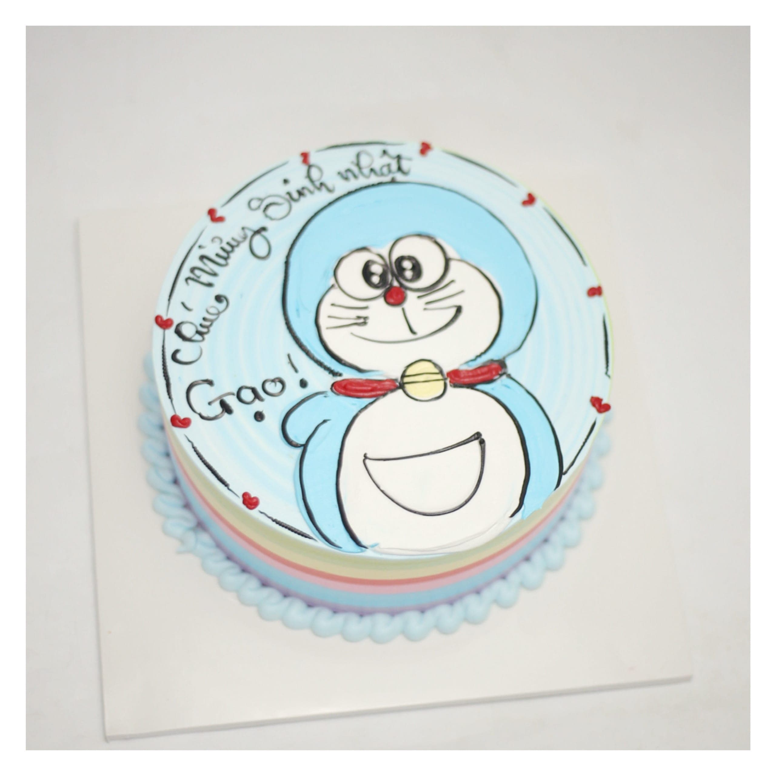 Bánh kem vẽ hình Đô-rê-mon dễ thương