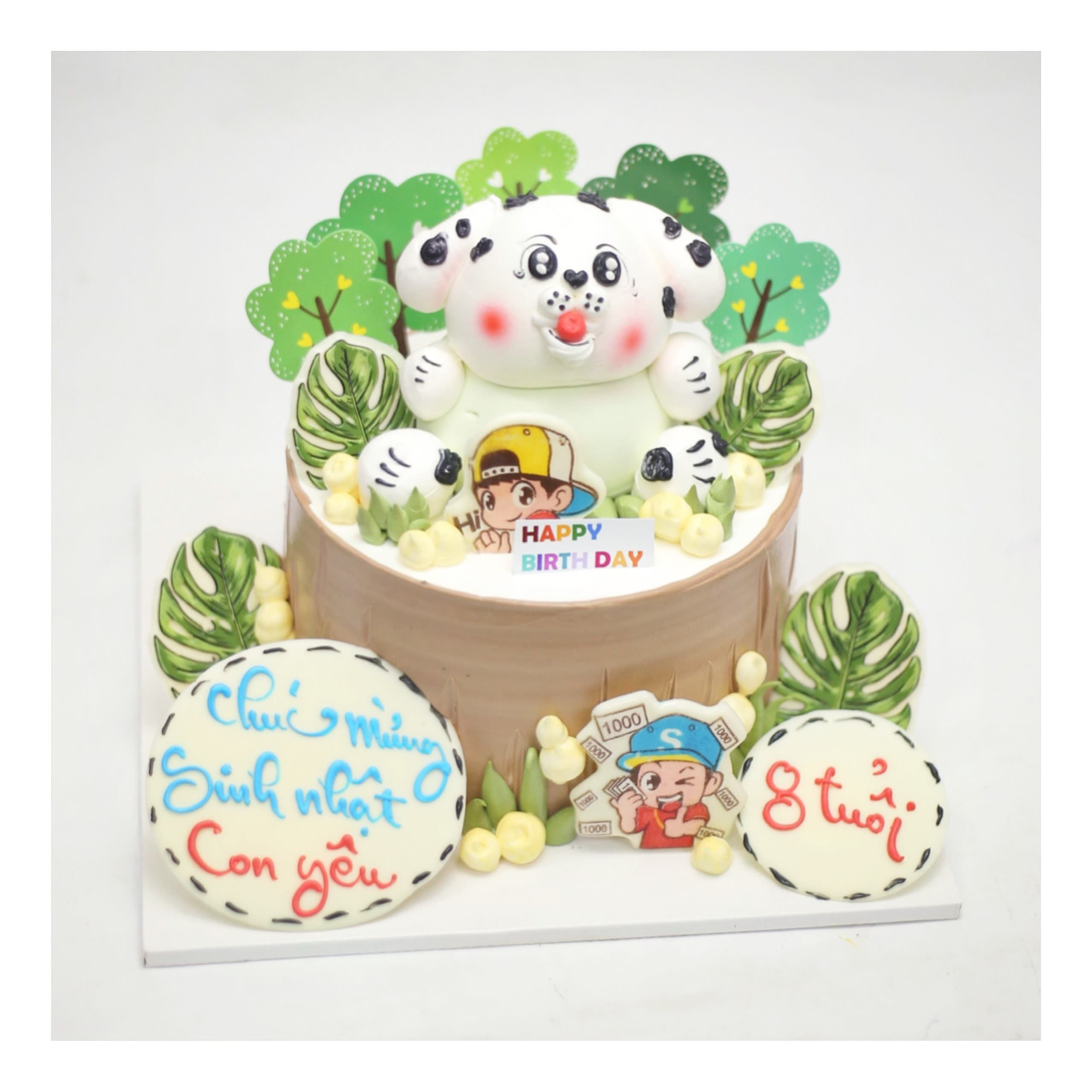 Bánh kem chú chó đốm và rừng cây